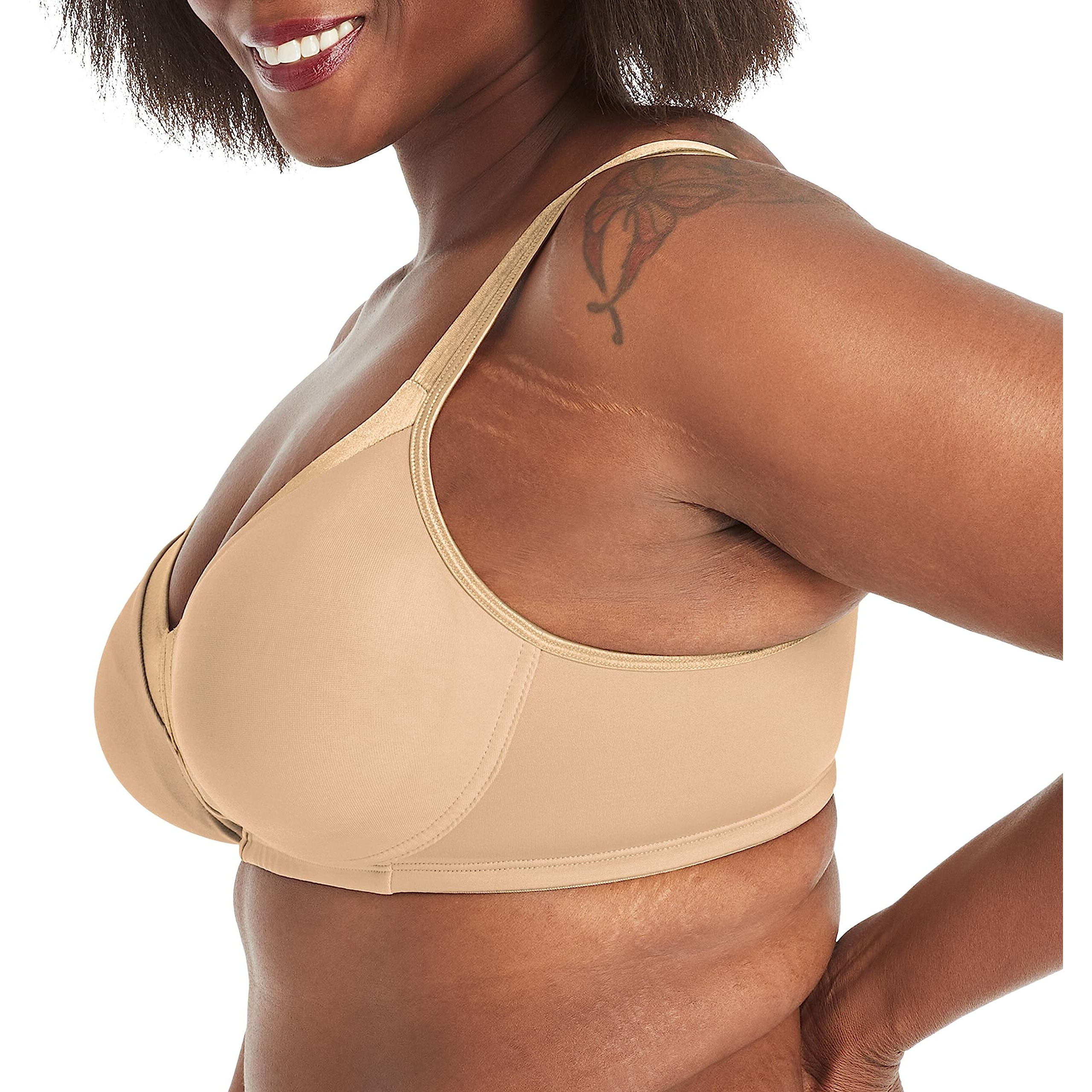 Playtex Womens 18 Hour Silky Soft Smoothing Wireless Us4803 Available With 2-Pack Option Bras, Nude, 38Dd Us