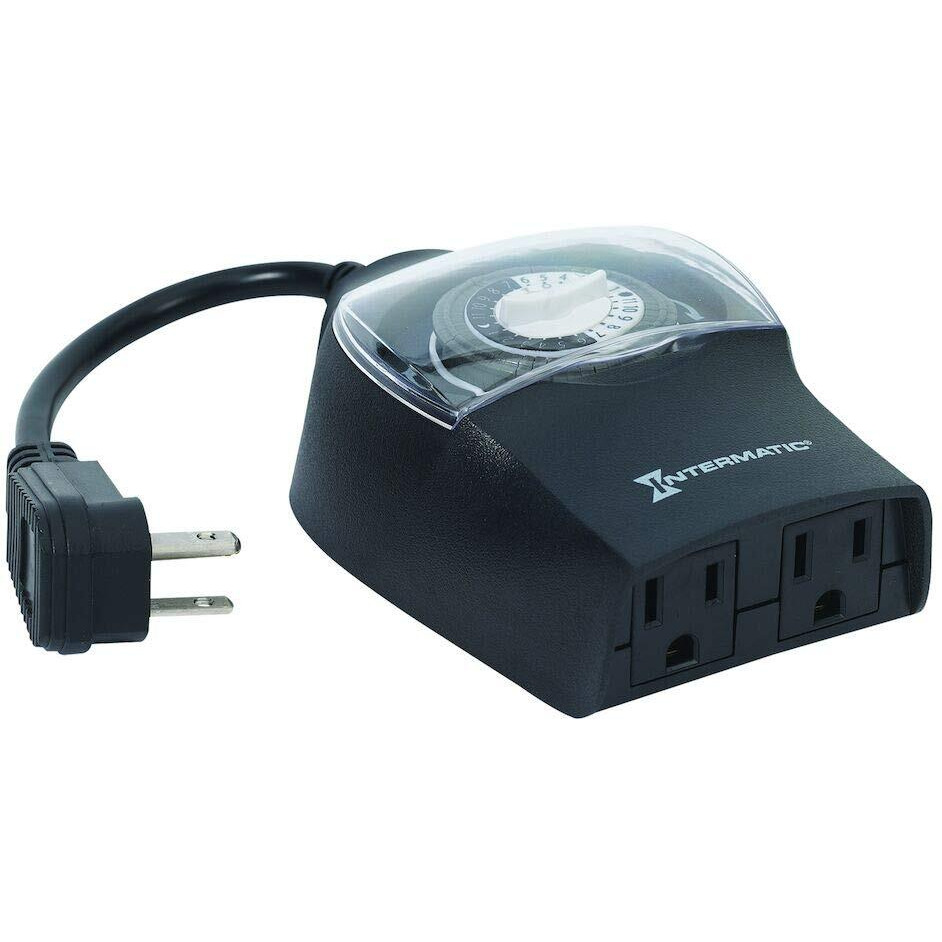 Intermatic Hb35K Outdoor Timer, 2 Outlet, Black
