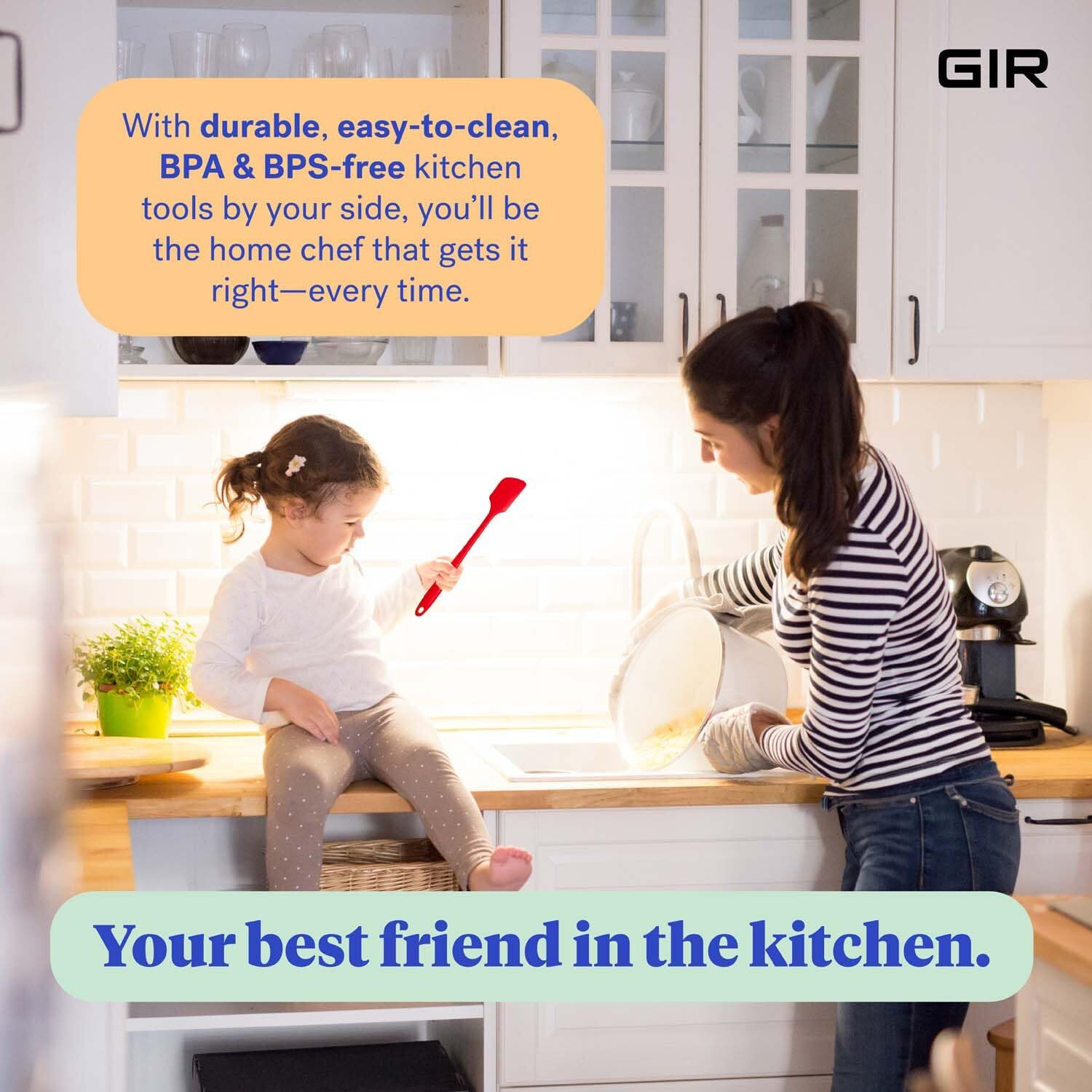Gir - Premium Silicone Spatula - For Cooking, Baking & Mixing - Skinny & Seamless Design - Heat-Resistant Up To 550F - Nonstick - Dishwasher Safe Cookware - Bpa Free - Kitchen Essentials - Red