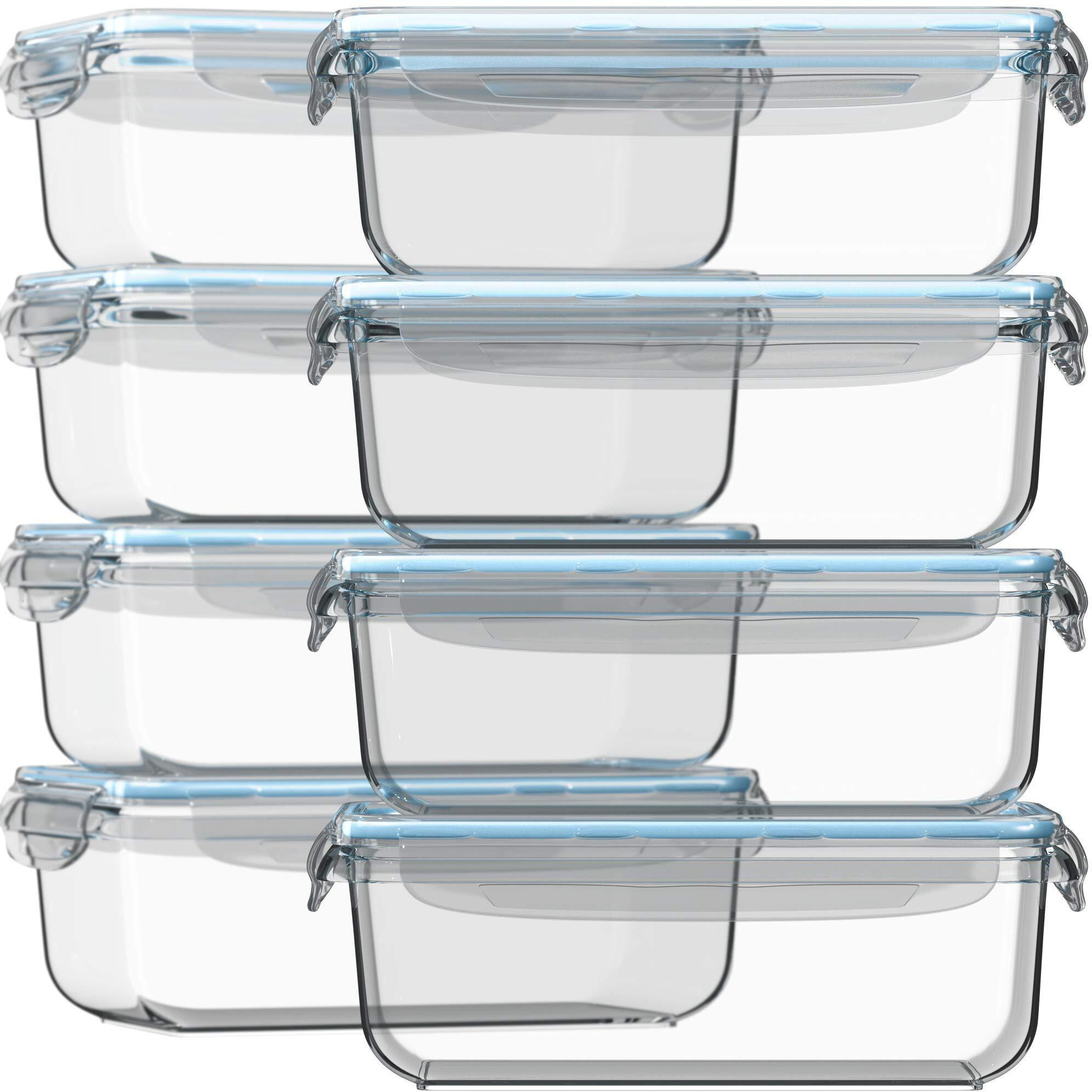 Glass Food Storage Containers With Lids 30 Oz 16 Pc (Set Of 8) Airtight Large Reusable Leak Proof Bpa Free Food Prep Containers Freezer To Oven Safe