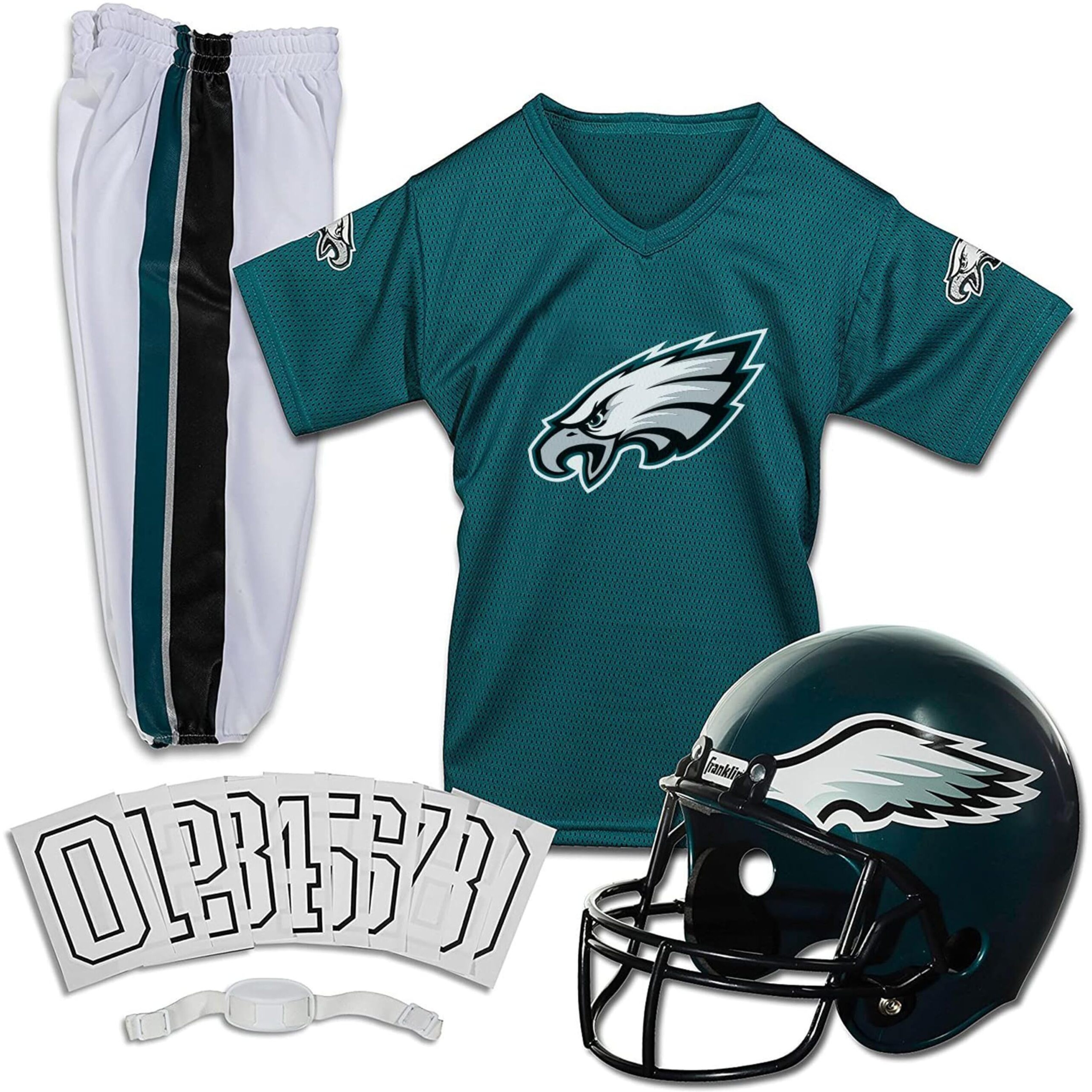 Franklin Sports Philadelphia Eagles Kids Football Uniform Set - Nfl Youth Football Costume For Boys & Girls - Set Includes Helmet, Jersey & Pants - Medium
