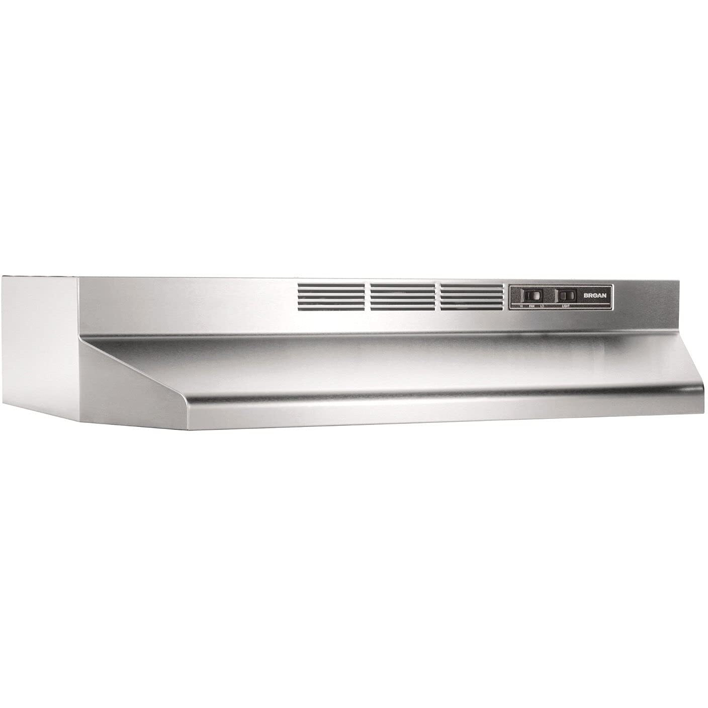 Broan-Nutone 413004 Non-Ducted Ductless Range Hood With Lights Exhaust Fan For Under Cabinet, 30-Inch, Stainless Steel