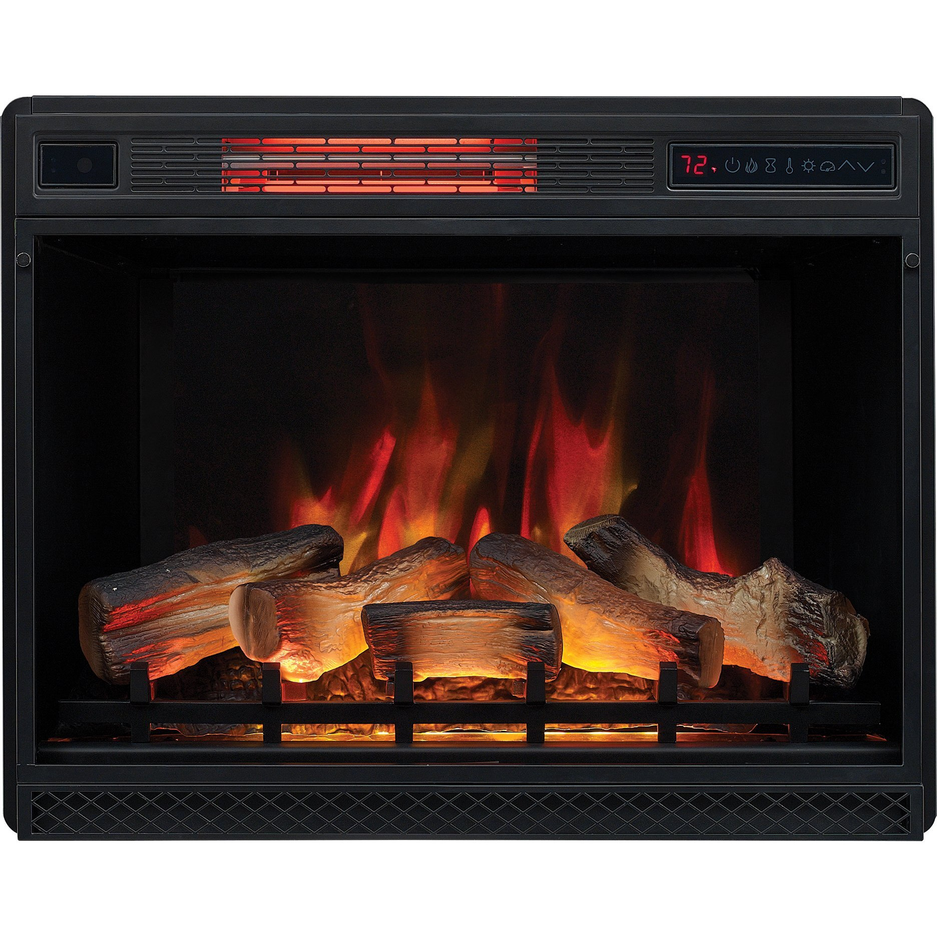 Classicflame 28"" 3D Infrared Quartz Plug And Safer Sensor Electric Fireplace Insert, 28 Inches, Black