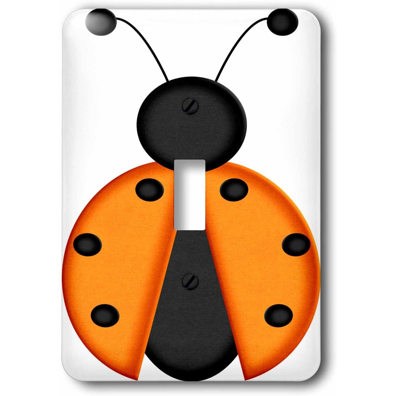 3Drose Lsp_213835_1 Cute Orange And Black Lady Bug Graphic Single Toggle Switch, Multicolor