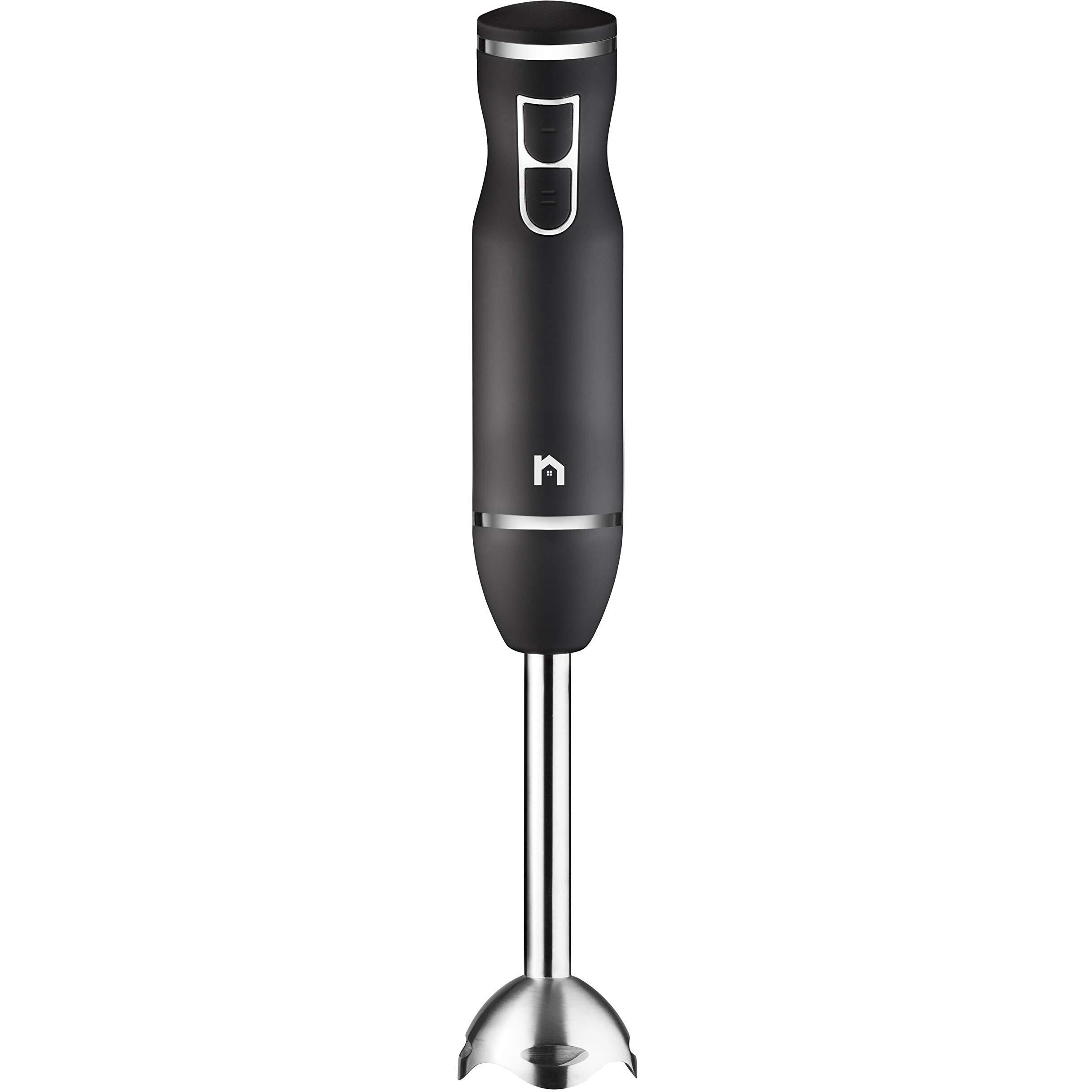 New House Kitchen Immersion Hand Blender 2 Speed Stick Mixer With Stainless Steel Shaft & Blade, 300 Watts Easily Food, Mixes Sauces, Purees Soups, Smoothies, And Dips, Black