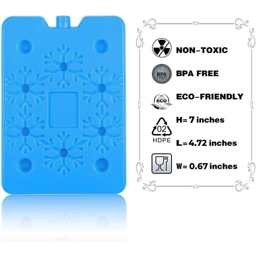 Blue Ele Be01 Ice Pack For Lunch Box And Cooler, Bpa Free, Reusable And Long Lasting, Slim And Lightweight Design For Kids, Set Of 4, Fun & Colorful