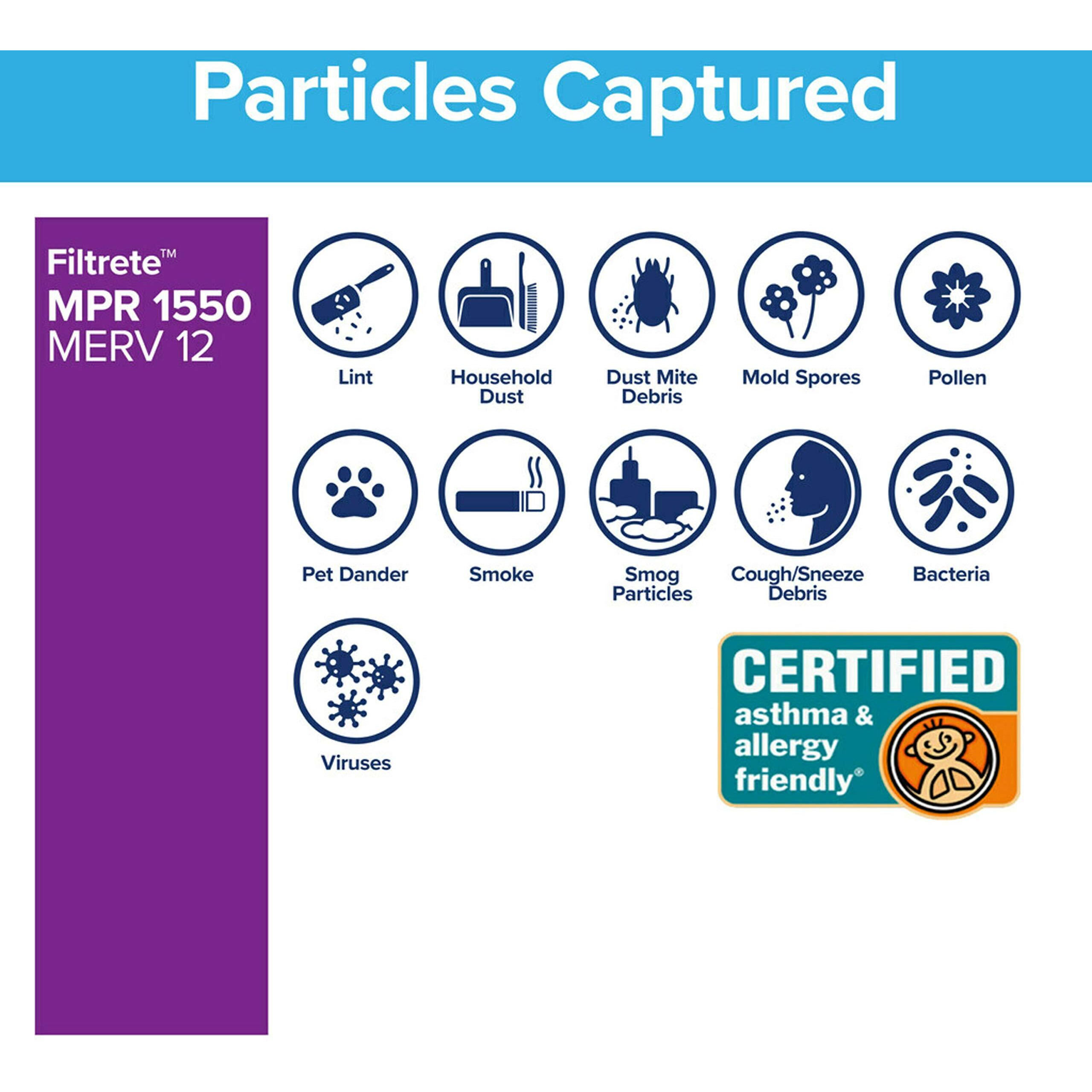 Filtrete 20X25X4, Ac Furnace Air Filter, Mpr 1550 Dp, Healthy Living Ultra Allergen Deep Pleat, 2-Pack (Actual 19.88 X 24.63 X 4.31)