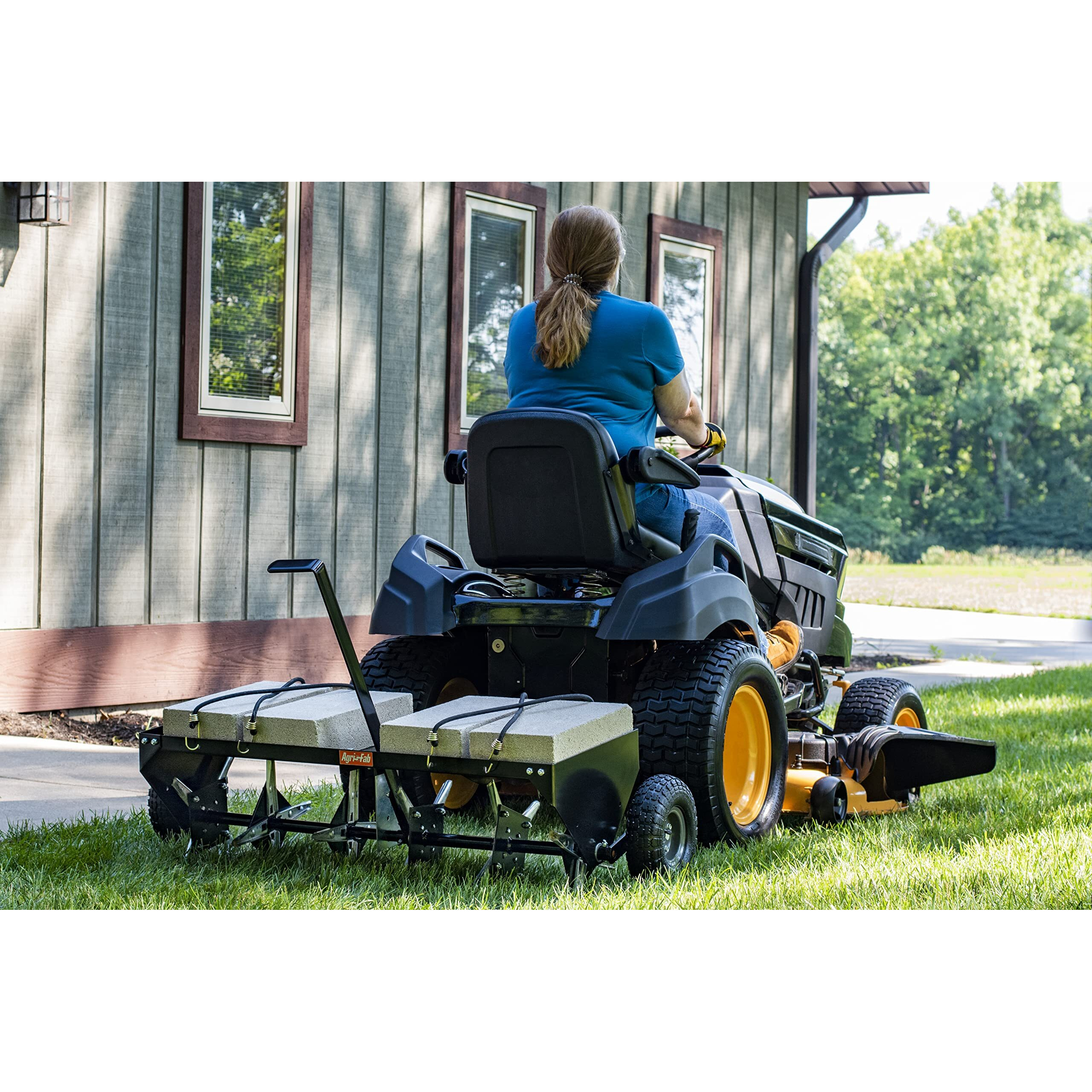 Agri-Fab 45-0518 40"" Tow Behind Lawn Plug Aerator With Universal Hitch Designed To Pull Behind Lawn & Garden Tractors