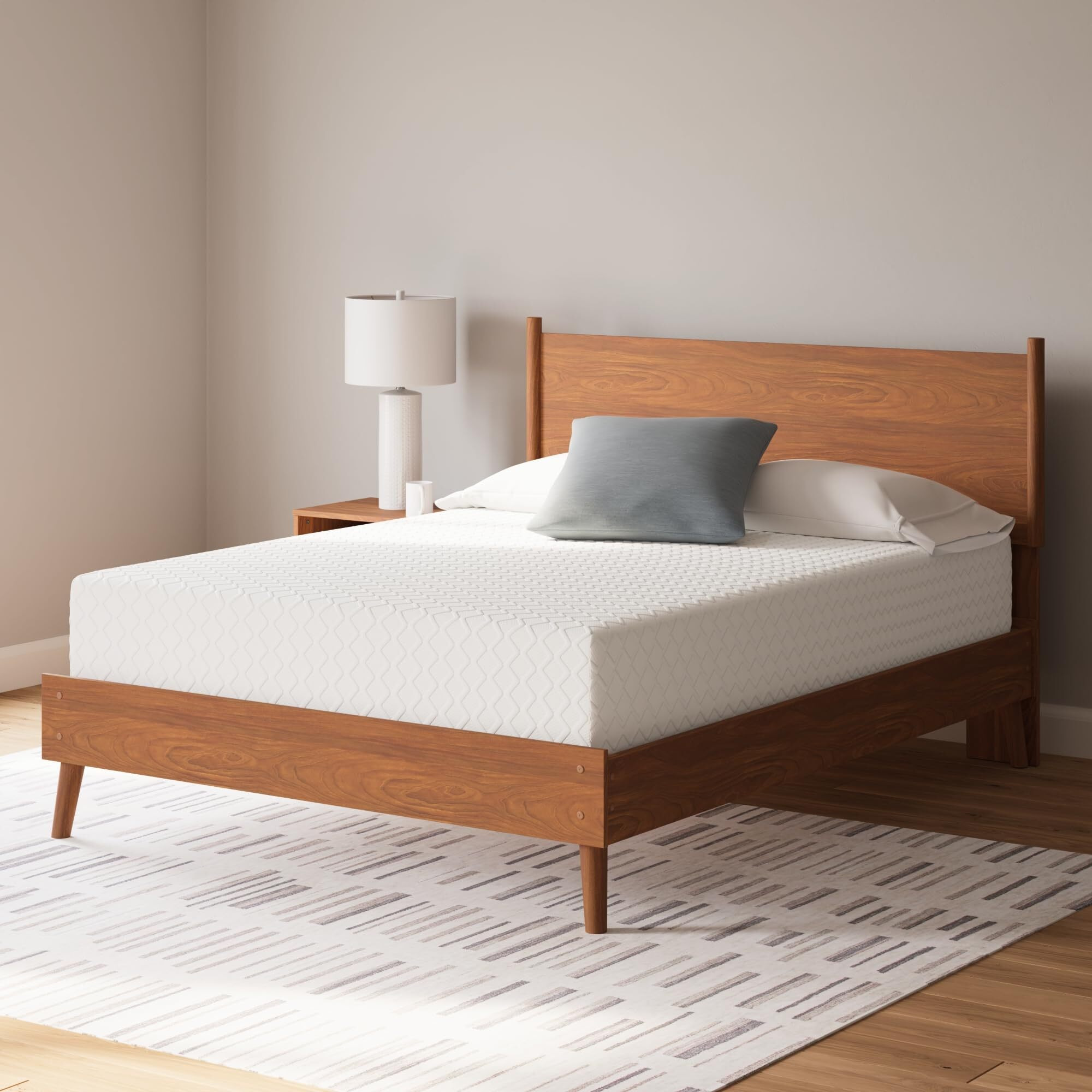 Signature Design By Ashley King Size Chime 12 Inch Medium Firm Memory Foam Mattress With Green Tea & Charcoal Gel
