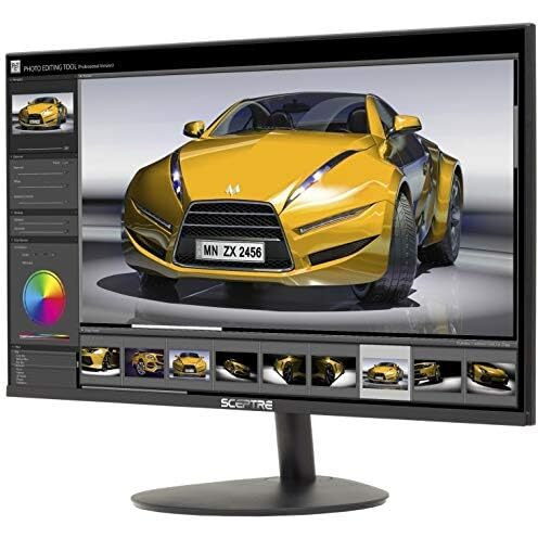 Sceptre 24"" Frameless Ultra Thin 1080P Led Monitor Up To 75Hz Hdmi Vga Speakers, Freesync Compatible Machine Black 2020 (E248W-1920Rs)