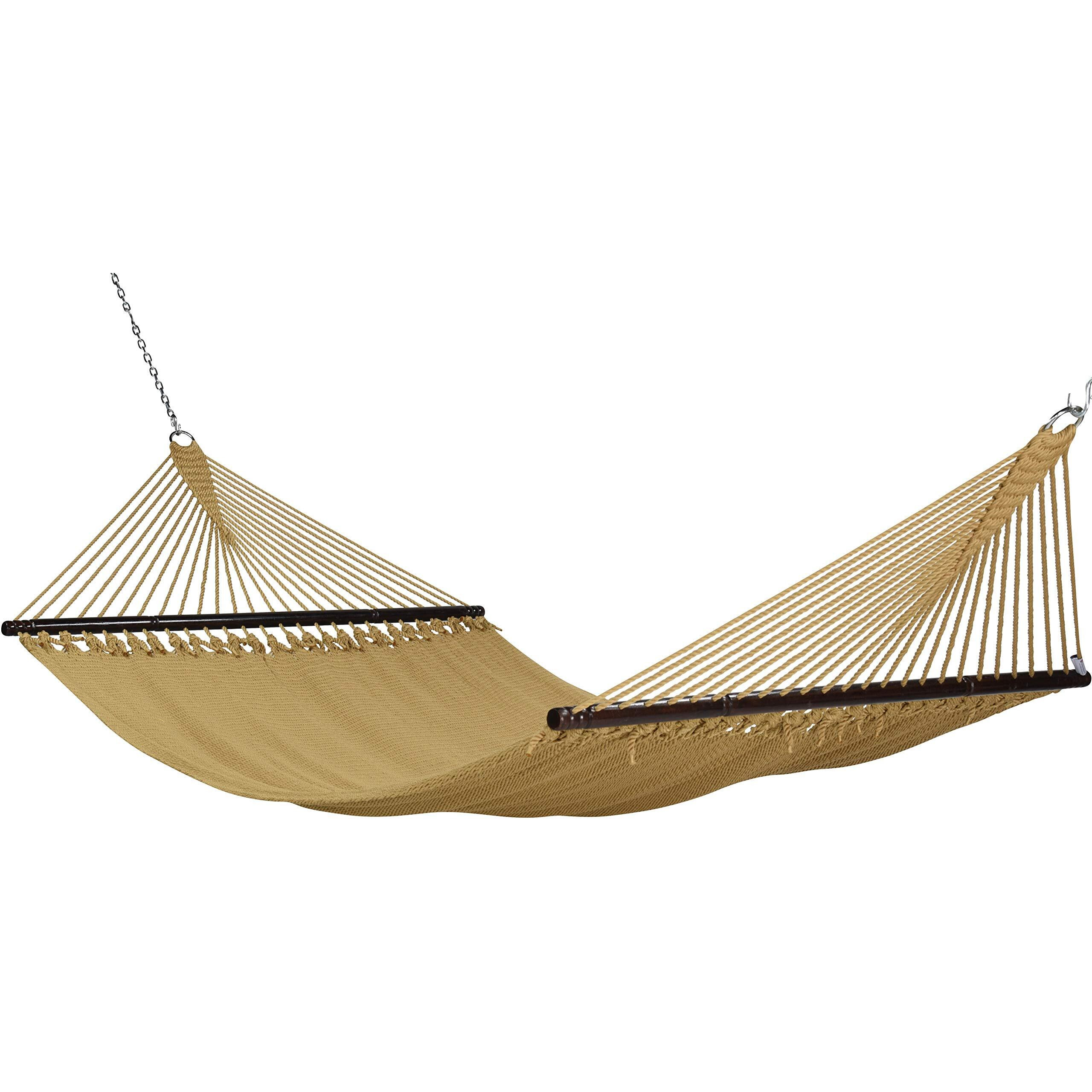 Jumbo Caribbean Hammock - 55 Inch - Soft-Spun Polyester - Tan