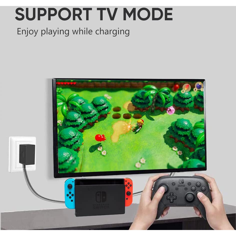 Charger For Nintendo Switch/Lite/Oled/Steam Deck,Support Tv Mode,Hac-002 Usb-C Fast Charger Replacement For Steam Deck/Switch/Switch Lite/Switch Oled/Switch Dock Station 15V 2.6A Power Supply Adapter