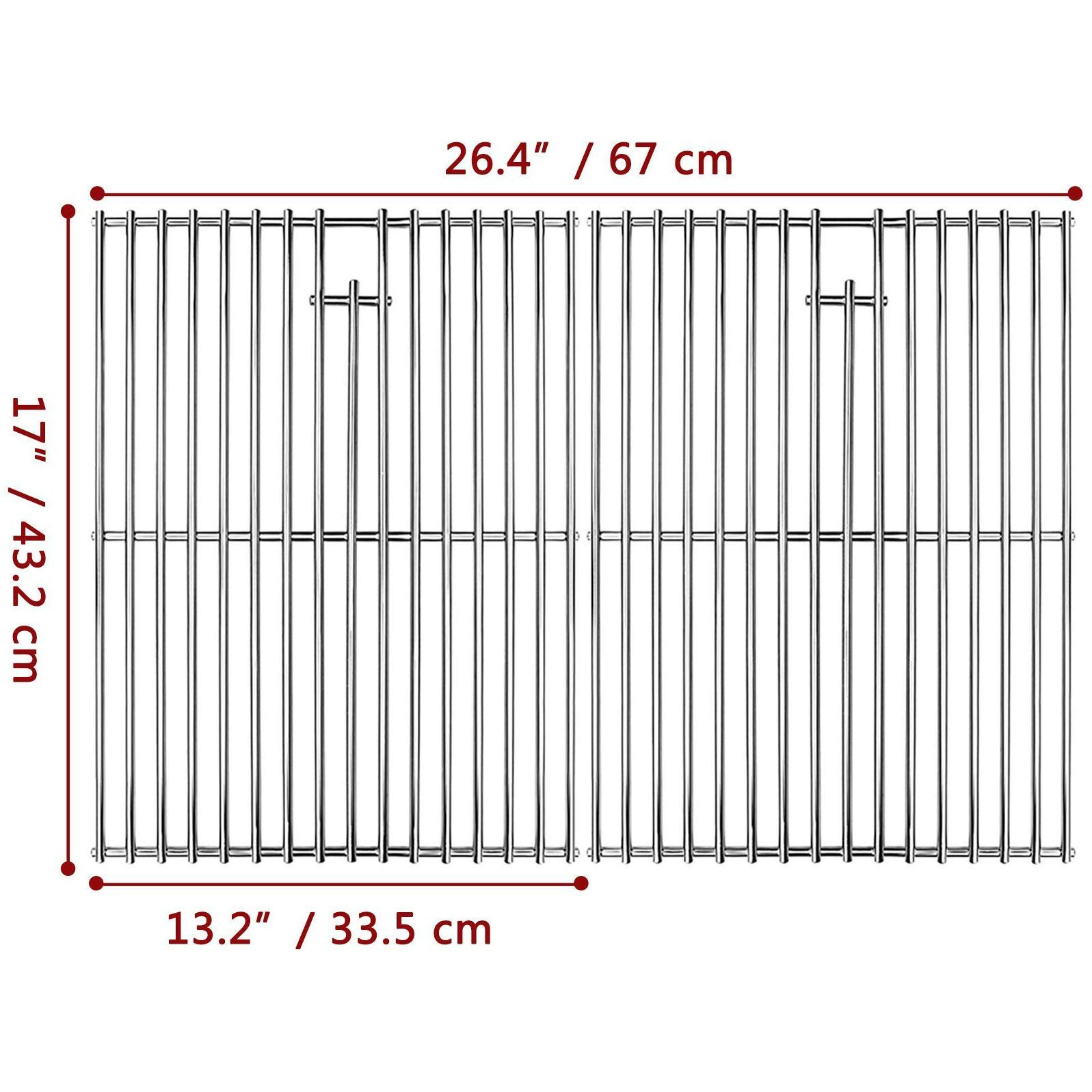 Uniflasy 17 Inches Cooking Grates For Home Depot Nexgrill 720-0830H 720-0830D, 720-0783E, 720-0783C Gas Grill Replacement Parts, Stainless Steel Uniflame Gas Grills Cooking Grids 2 Pack