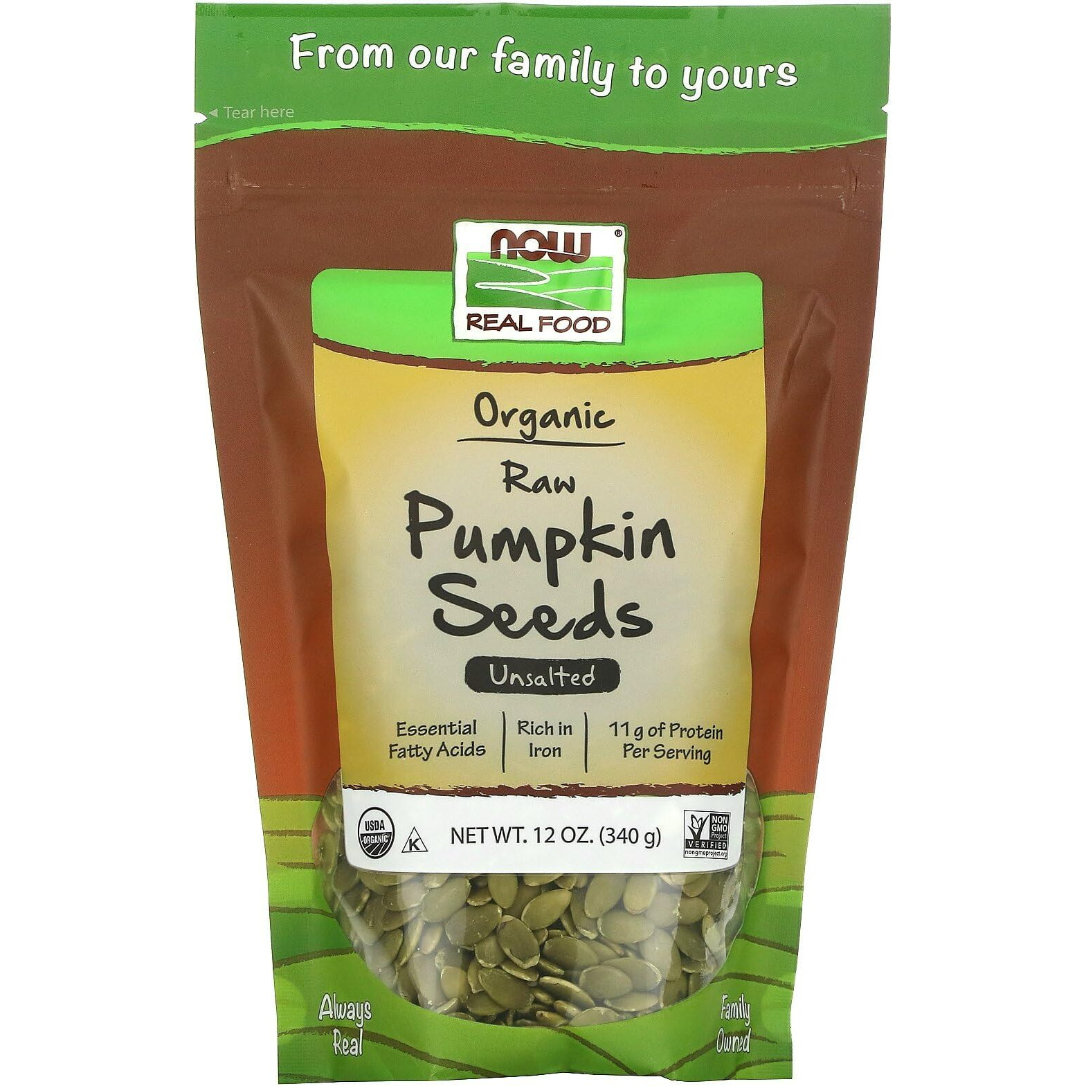 Now Foods Organic Pumpkin Seeds, 12 Ounce