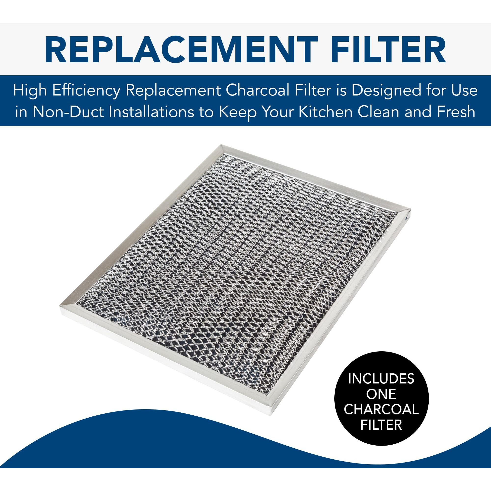 Broan-Nutone Replacement Charcoal Ductless Range Hood Series, Carbon Air Filter, 1 Count (Pack Of 1), Grey