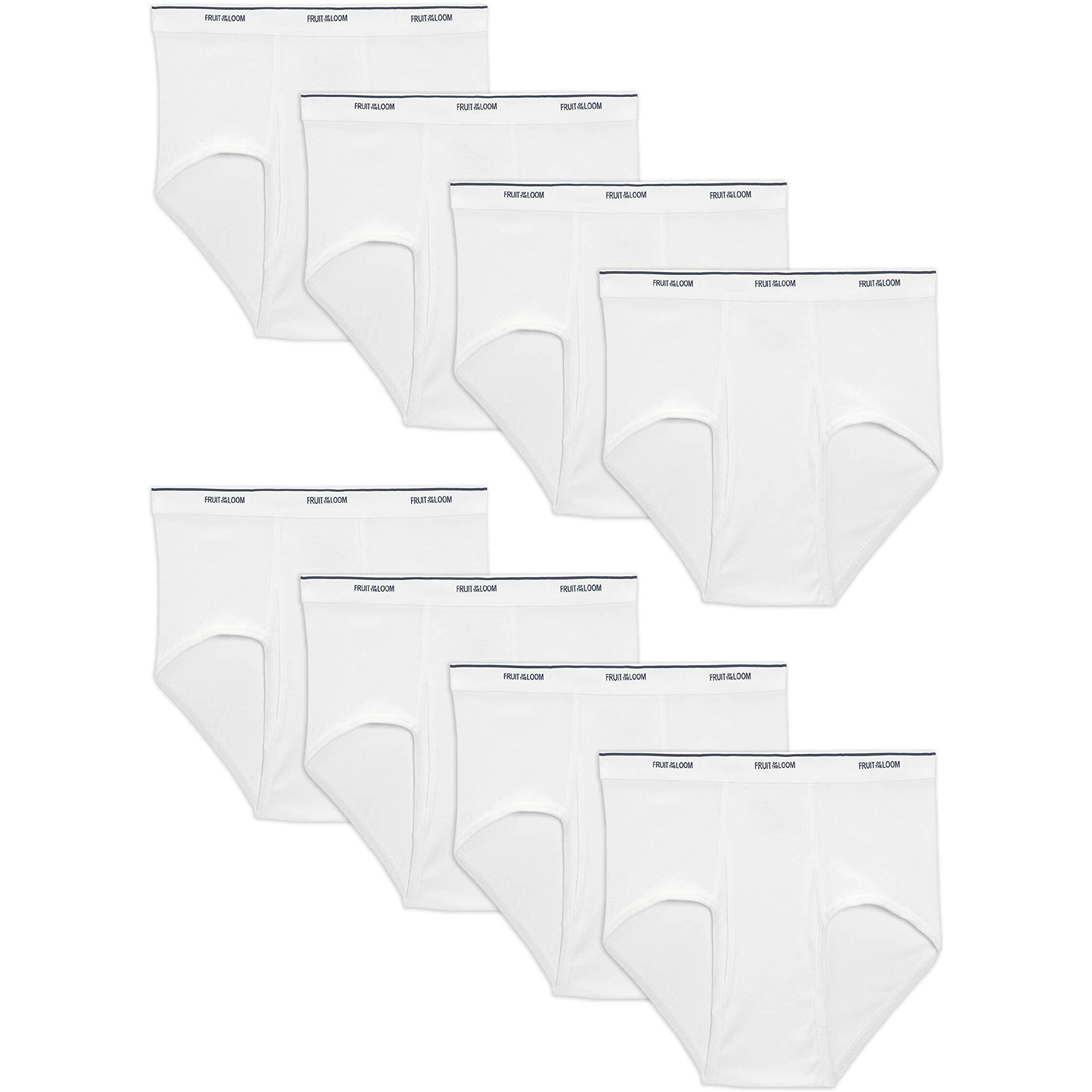 Fruit Of The Loom Mens Basic White Brief Multipack Underwear, White (8 Pack), Xx-Large Us