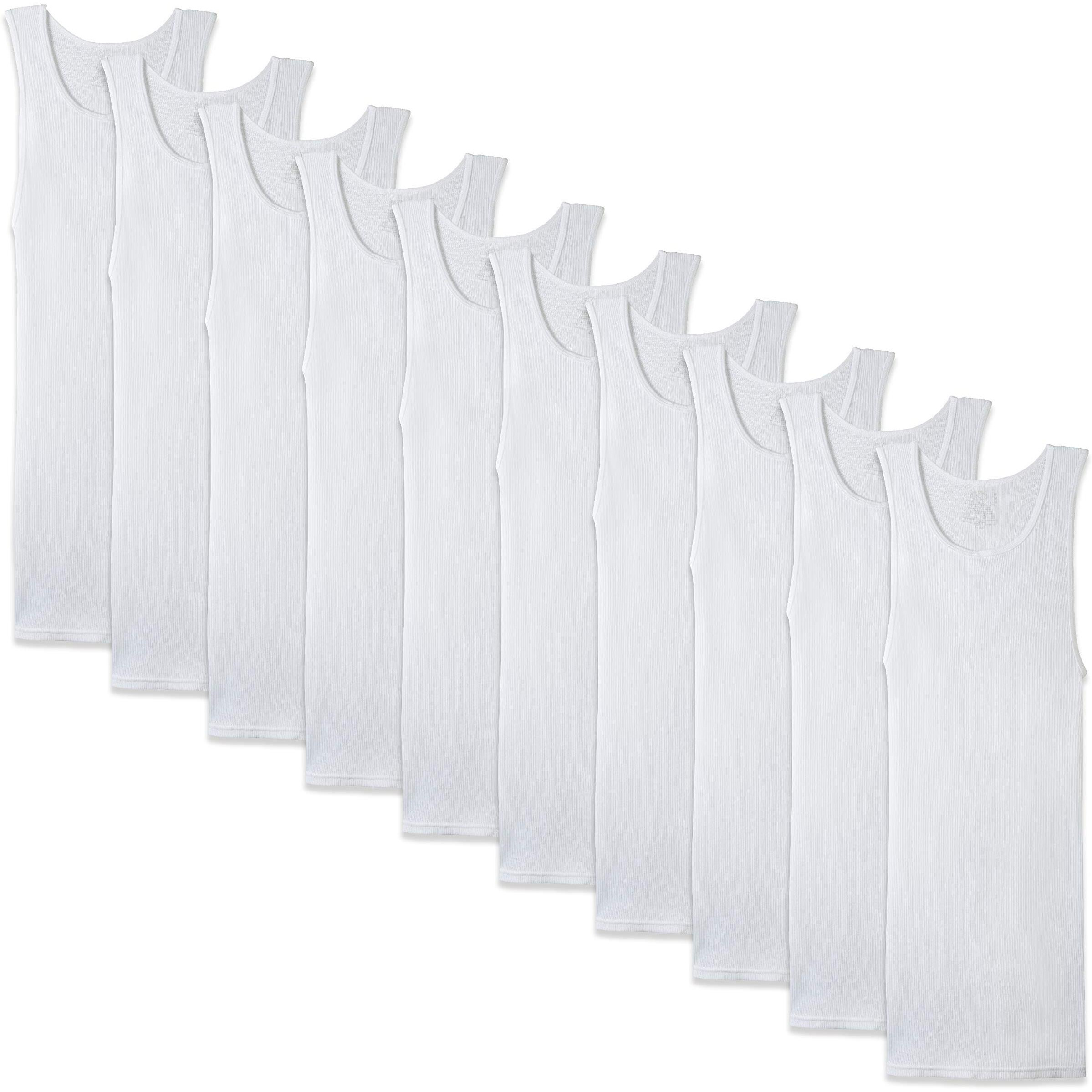 Fruit Of The Loom Men's A-Shirt, White (10 Pack), Medium