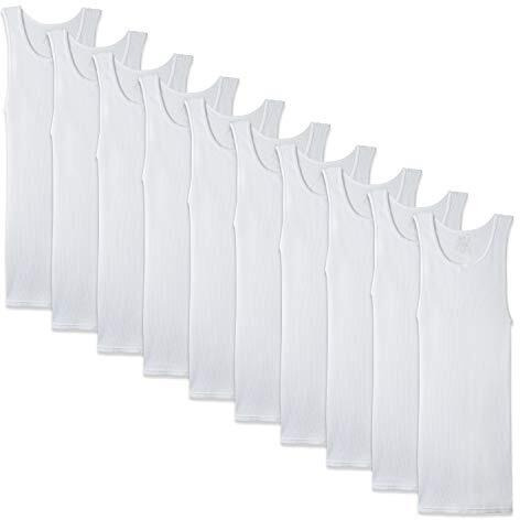 Fruit Of The Loom Men's A-Shirt, White (10 Pack), Medium