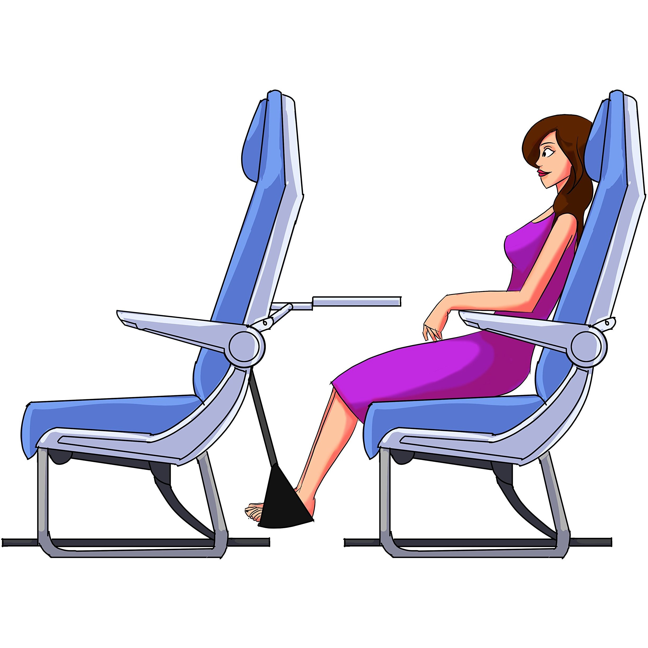 Sleepy Ride - Airplane Footrest Made With Premium Memory Foam - Airplane Travel Accessories - Helps To Prevent Swelling And Soreness - Provides Comfort For Shorter Legs (Jet Black)
