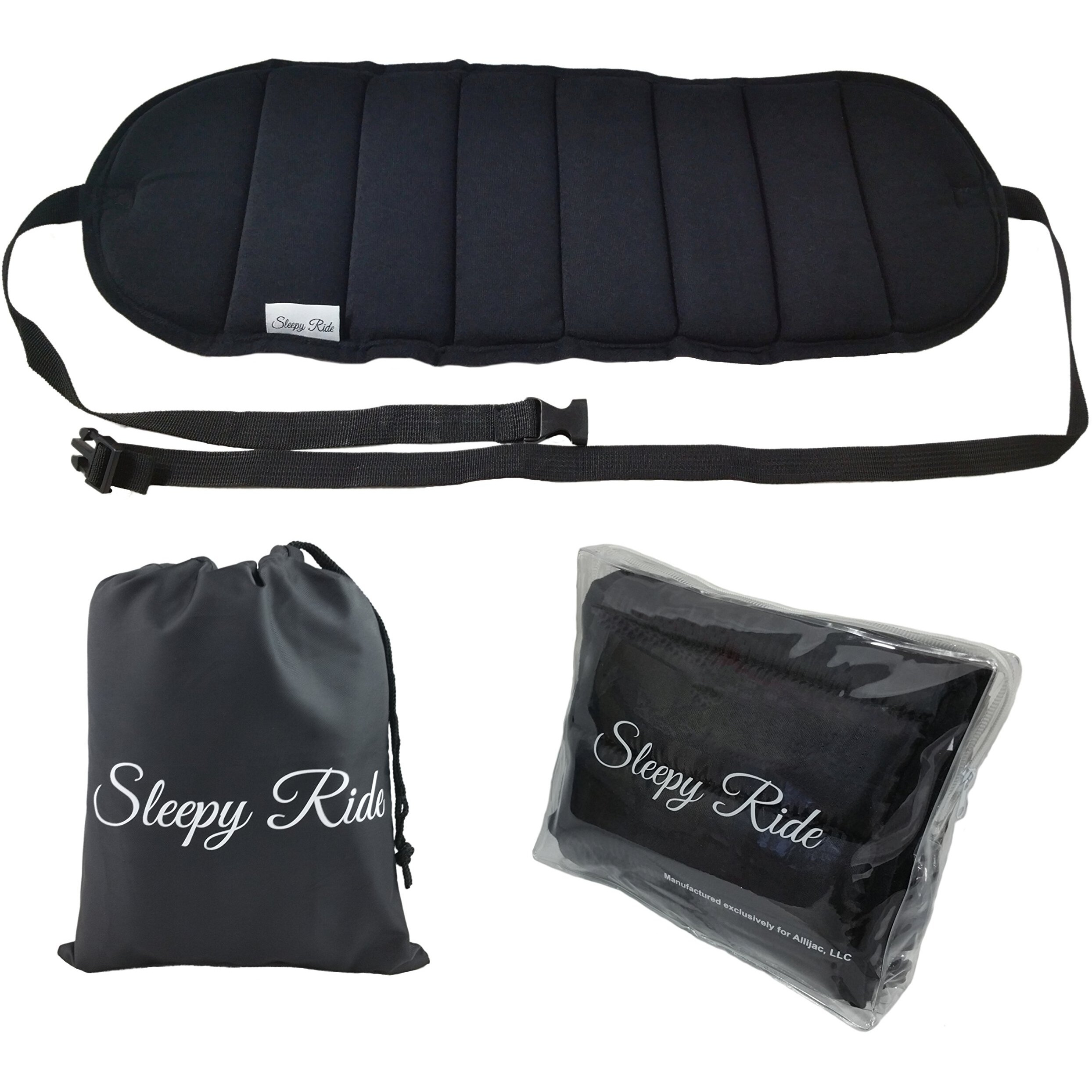 Sleepy Ride - Airplane Footrest Made With Premium Memory Foam - Airplane Travel Accessories - Helps To Prevent Swelling And Soreness - Provides Comfort For Shorter Legs (Jet Black)