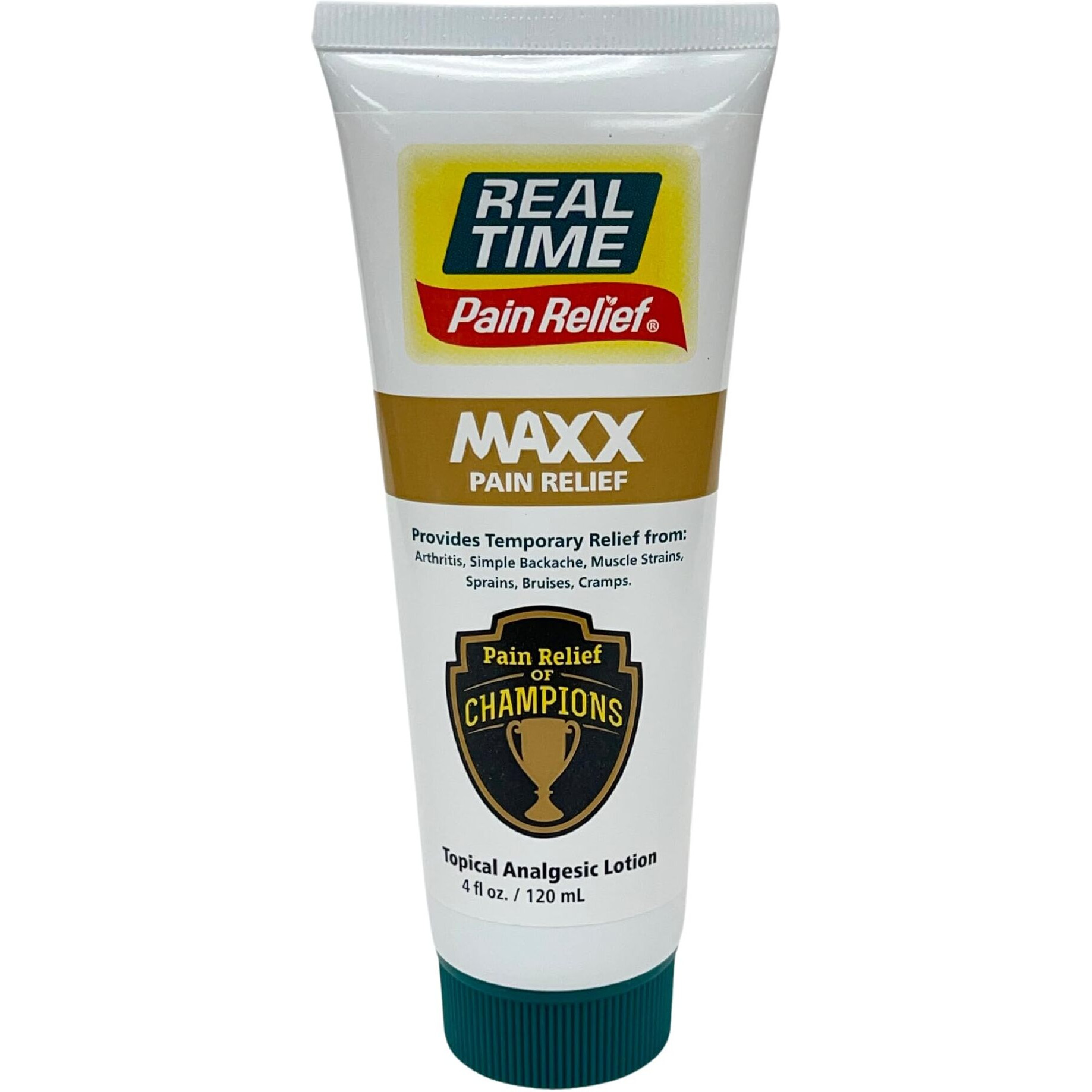 Real Time Pain Relief Maxx - 4Oz Tube | Intensive Formula With 18 Natural Ingredients | Fast-Acting Relief For Muscle Pain, Arthritis, Backaches, And More | Includes Menthol, Arnica, Peppermint Oil