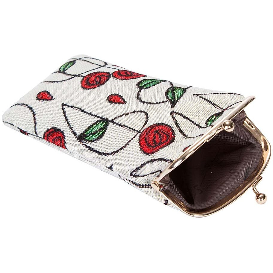 Signare Tapestry Glasses Case For Women Eyeglass Pouch With Charles Rennie Mackintosh Rose Art Nouveau Design (Gpch-Rmsp)
