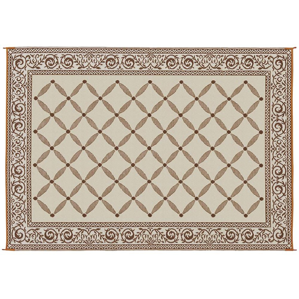 Stylish Camping 119127 9-Feet By 12-Feet Reversible Mat, Plastic Straw Rug, Large Floor Mat For Outdoors, Rv, Patio, Backyard, Picnic, Beach, Camping (Brown/Beige)