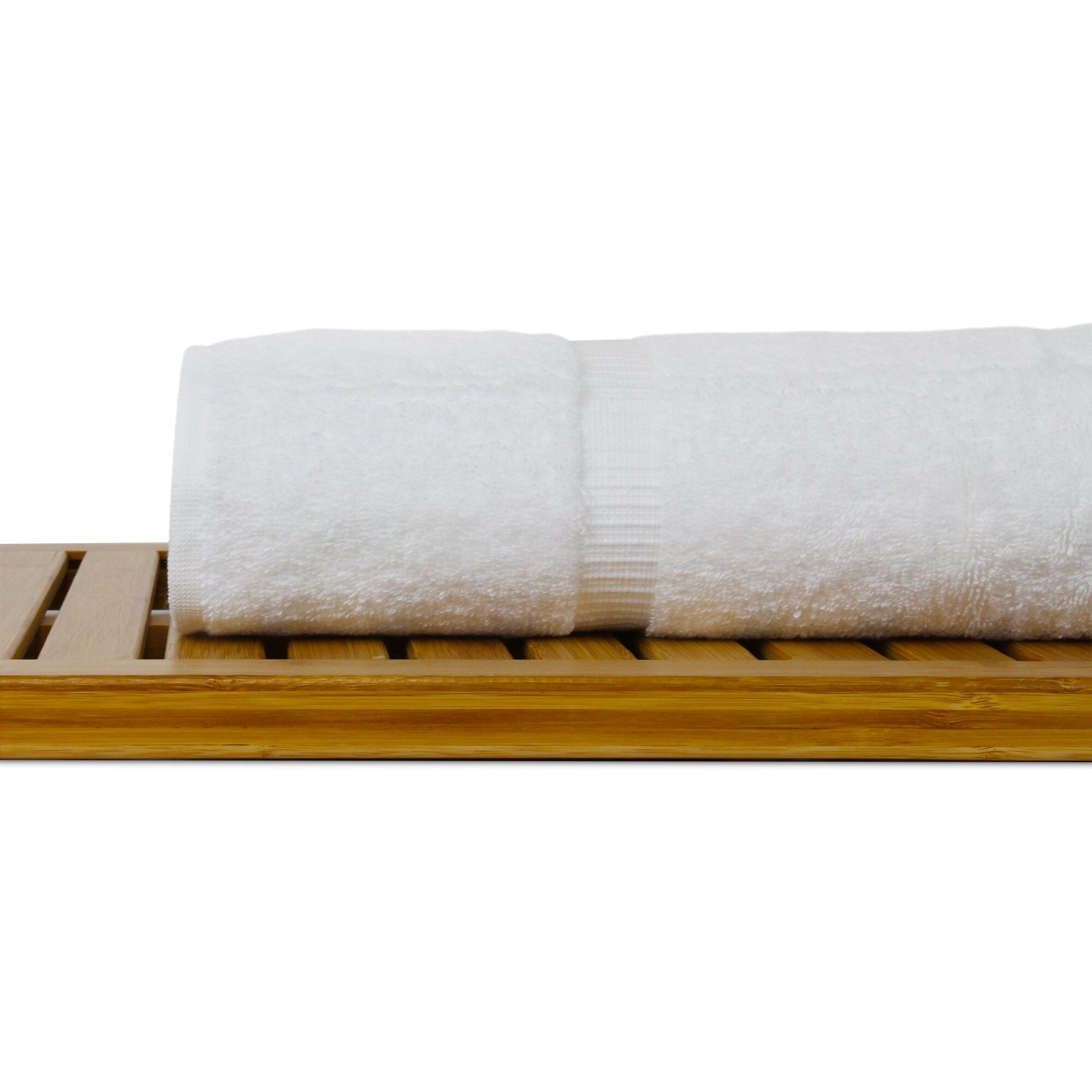 Bare Cotton Luxury Hotel & Spa Towel 100% Genuine Turkish Wash Cloths Dobby Border, White, Set Of 12