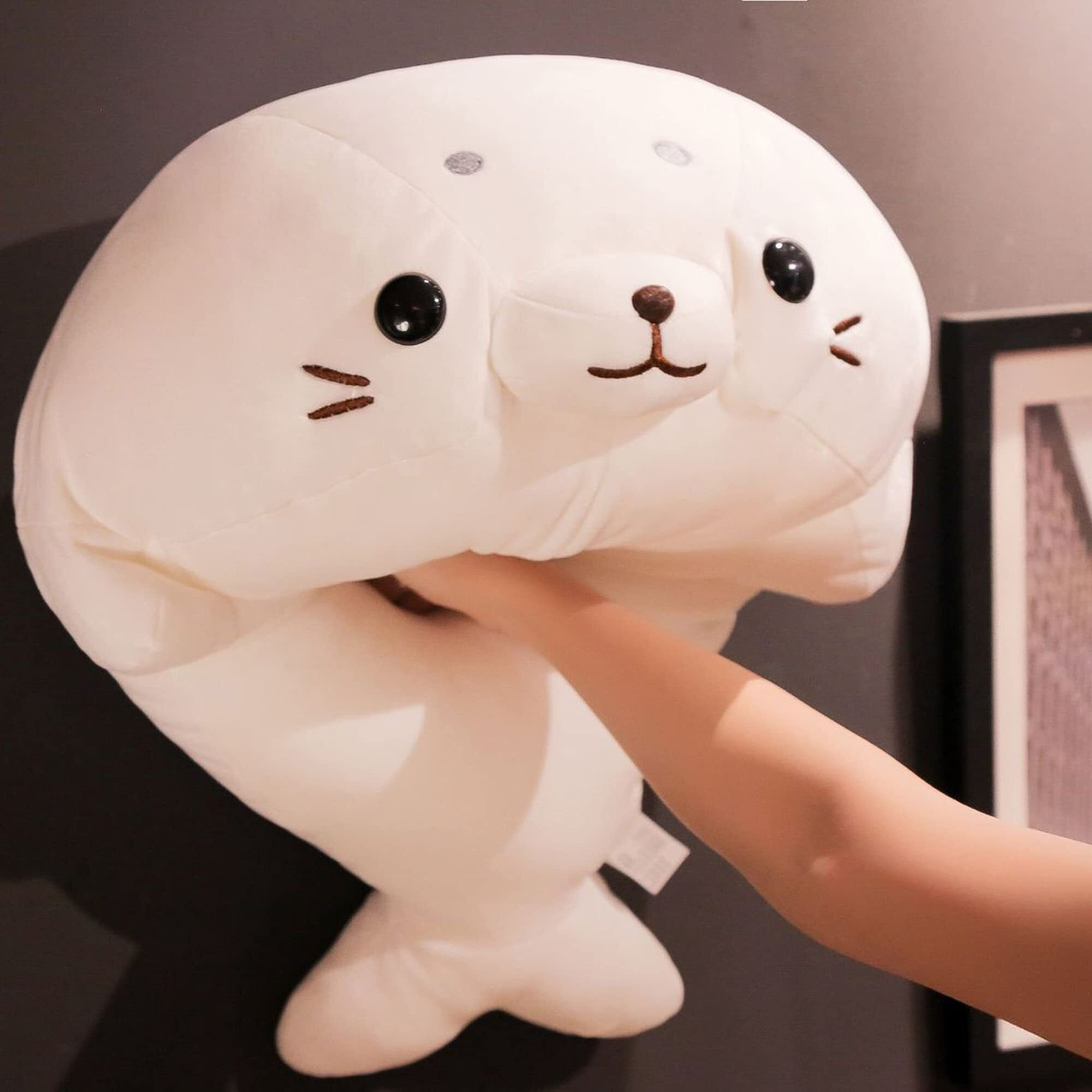 Cazoyee Soft Seal Plush,Cute Seal Stuffed Animal,Chubby Snuggle Seal Sea Animal Plush Pillow,Cuddly Gift For Kids Children Baby Girls Boys Toddlers,Creative Plush Seal Decoration,19.6