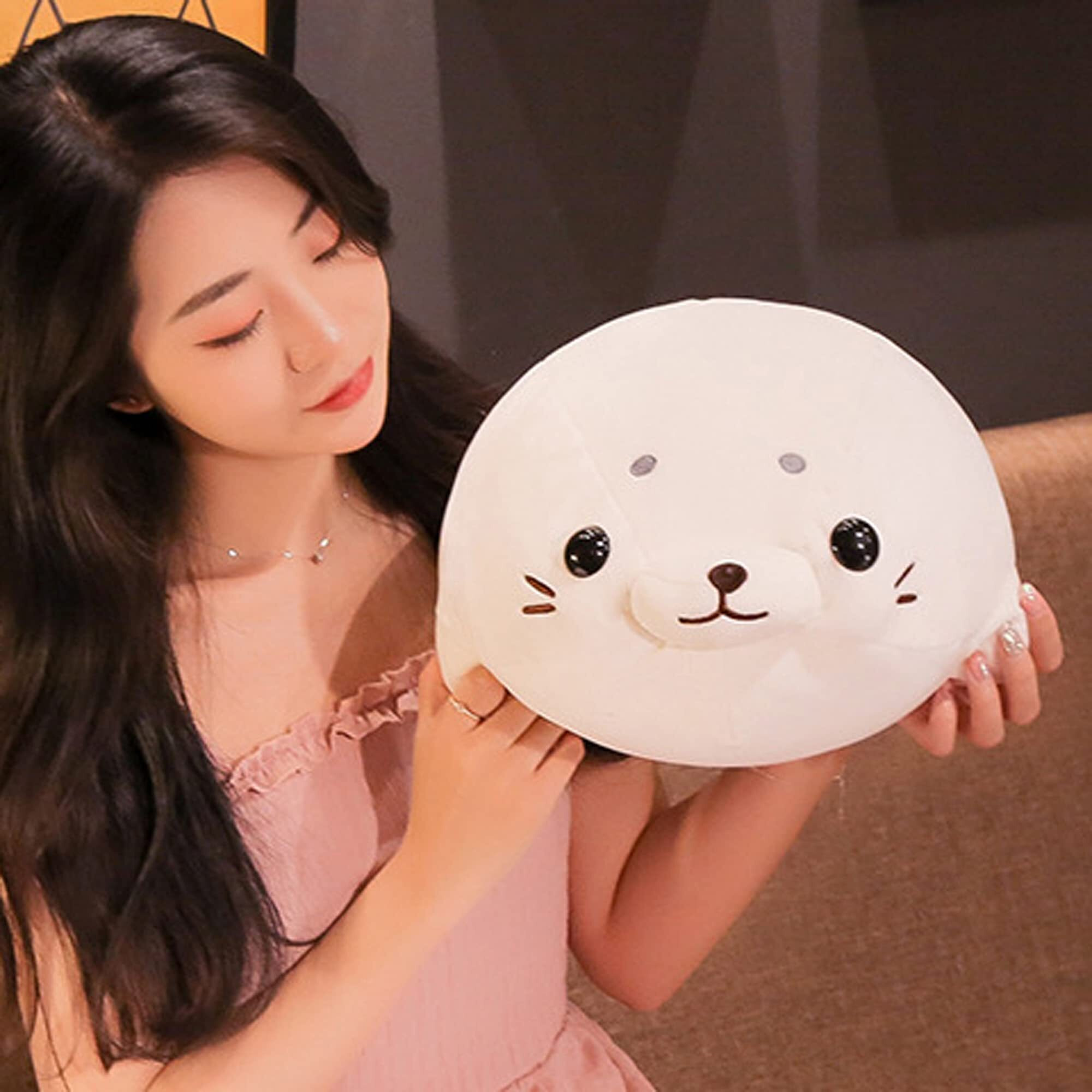 Cazoyee Soft Seal Plush,Cute Seal Stuffed Animal,Chubby Snuggle Seal Sea Animal Plush Pillow,Cuddly Gift For Kids Children Baby Girls Boys Toddlers,Creative Plush Seal Decoration,19.6