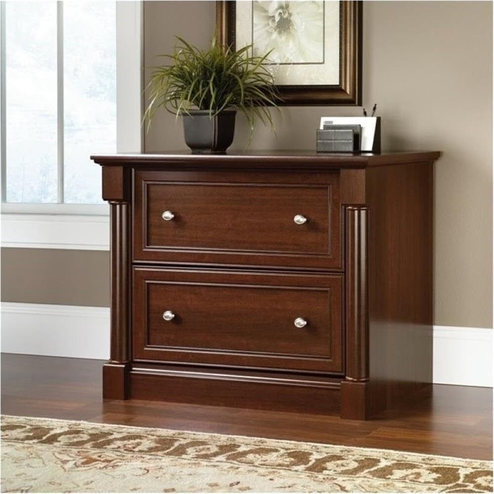 Bowery Hill 2 Drawers 29.61"" Lateral Cherry Engineered Wood Filing Cabinet Easy Assembly Stationary For Home, Office