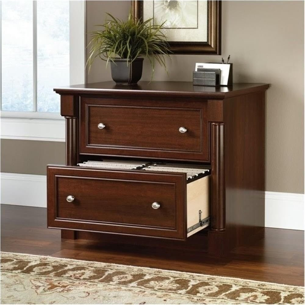 Bowery Hill 2 Drawers 29.61"" Lateral Cherry Engineered Wood Filing Cabinet Easy Assembly Stationary For Home, Office