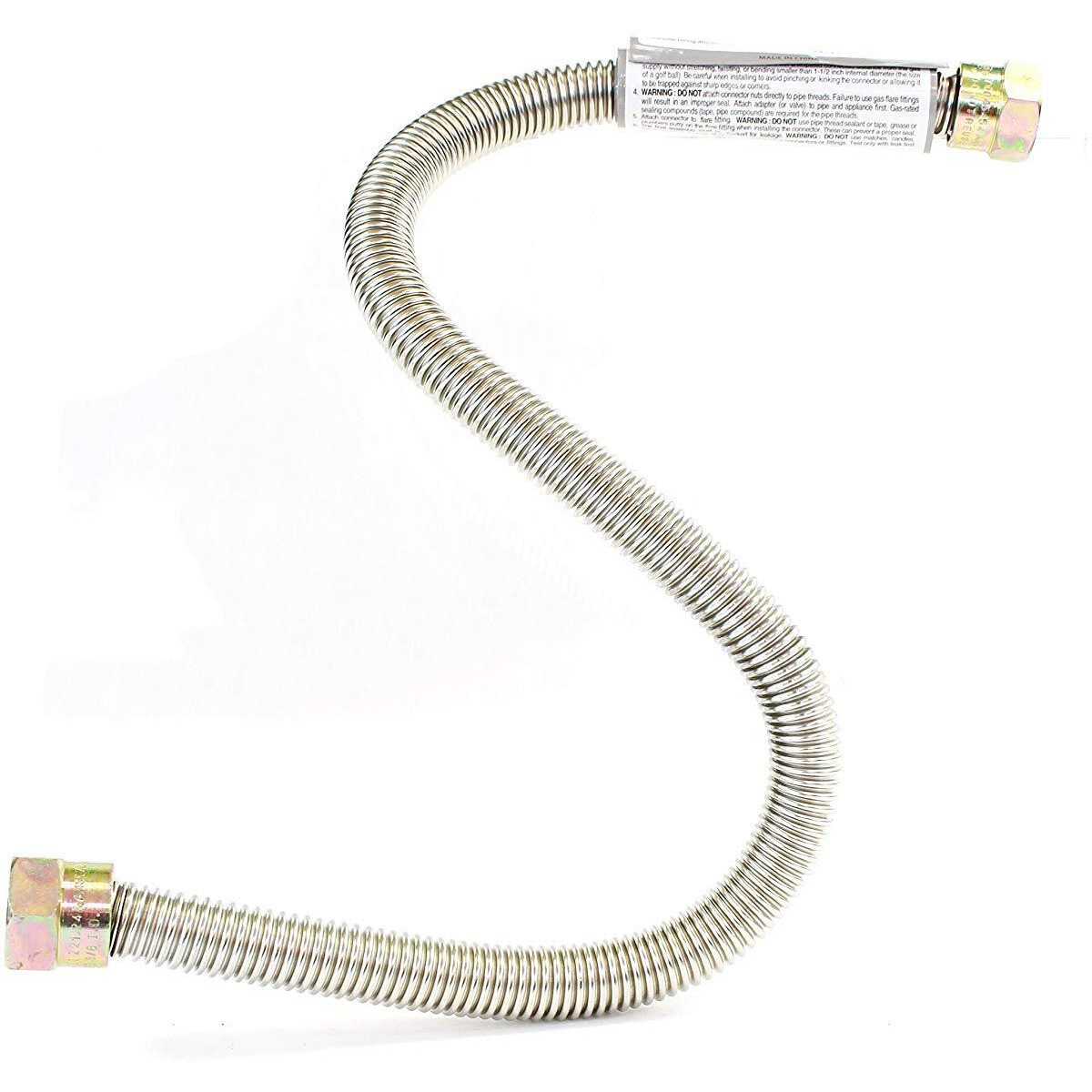 Universal Gas Appliance Installation Kit - 22    One-Stop Range Hook-Up - Stainless Steel Flexible Connector Line -     Brass Flare Shut Off Valve & Couplings - Water Heater Stove Fireplace