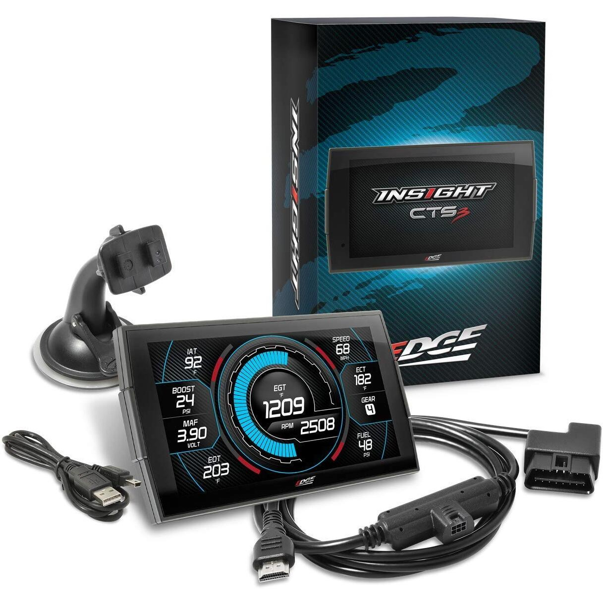 Krazy On Highways Edge Insight Cts3 Digital Gauge, Compatible With 1996 & Up Obd-Ii Vehicles. 84130-3