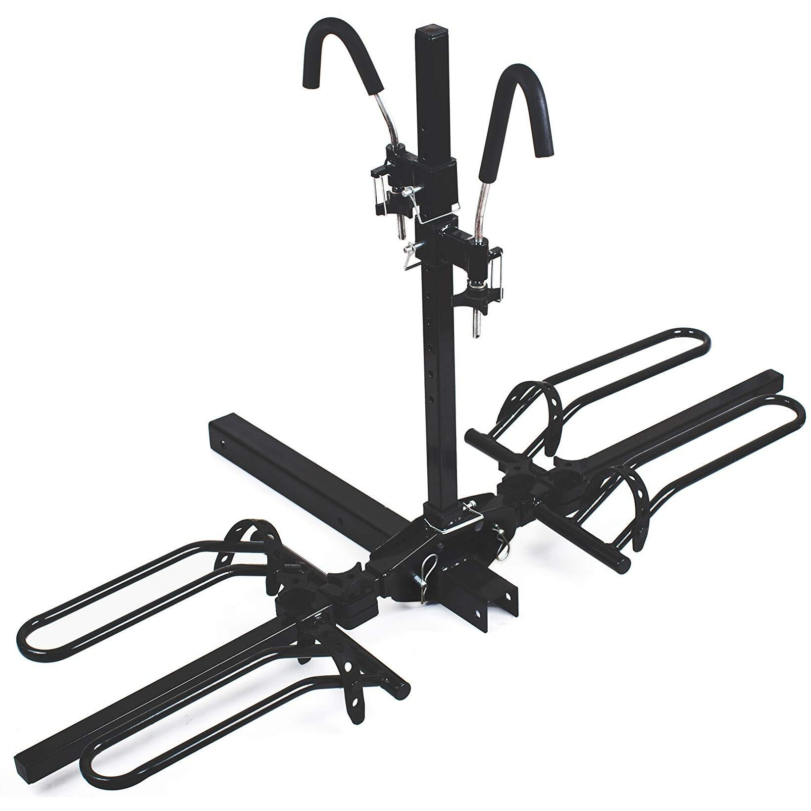 Maxxhaul 50027 Hitch Mount Bike Rack Platform - Style 2-Bike Rack For Cars Trucks Suvs Minivans With Hitch Tightener, Great For E-Bikes With Standard Width Tires