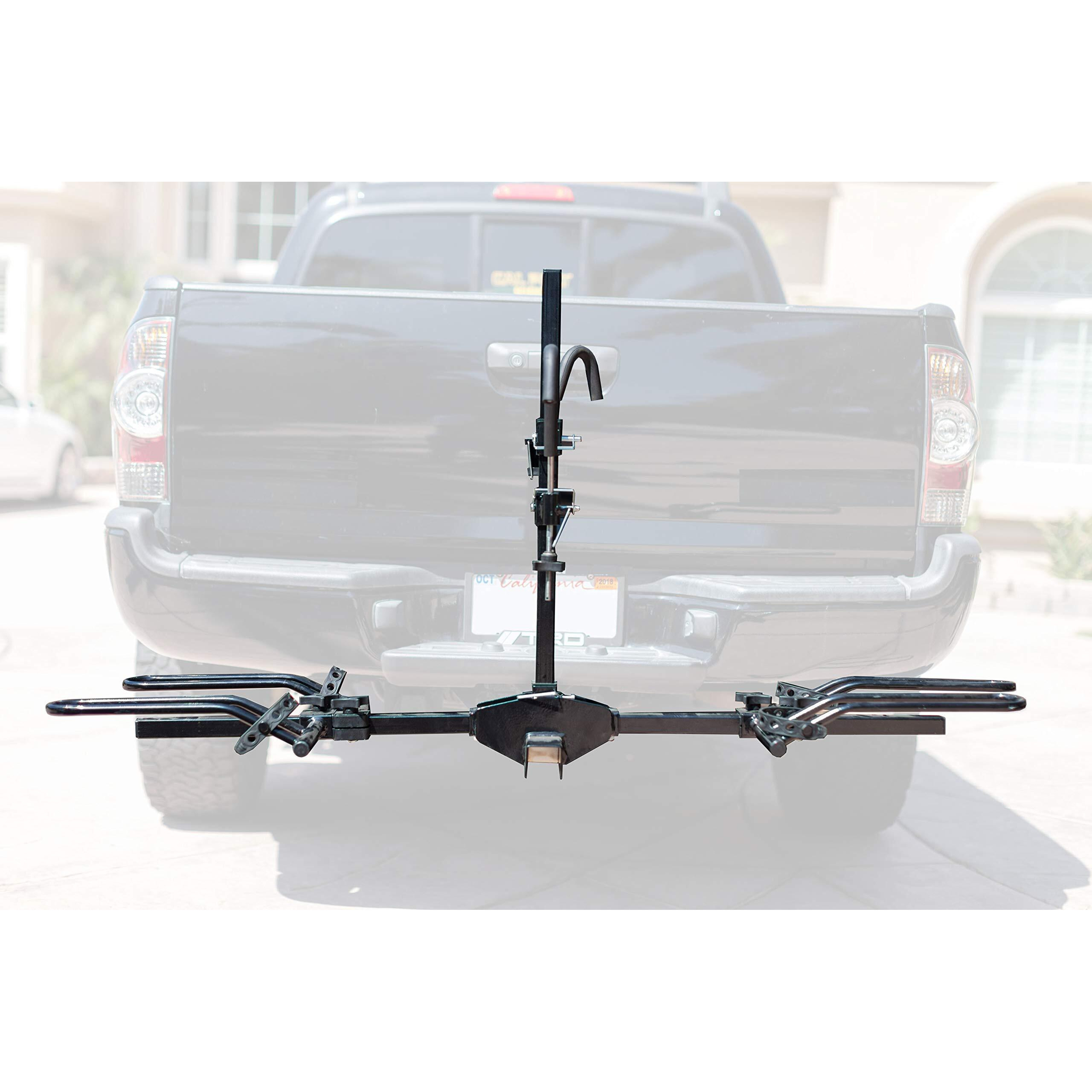 Maxxhaul 50027 Hitch Mount Bike Rack Platform - Style 2-Bike Rack For Cars Trucks Suvs Minivans With Hitch Tightener, Great For E-Bikes With Standard Width Tires