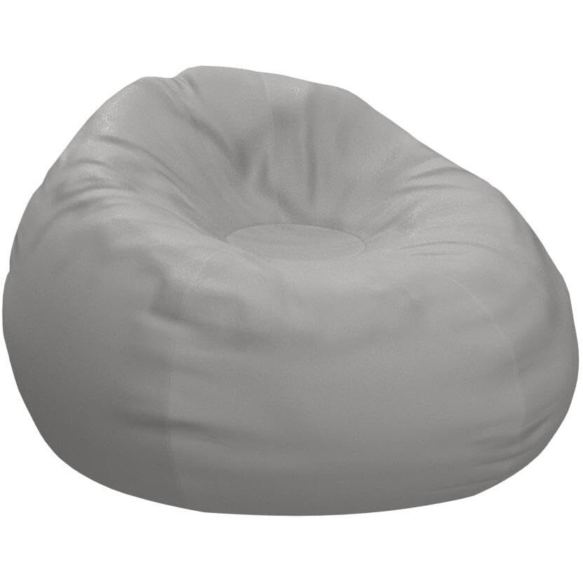 Posh Beanbags Big Comfy Bean Bag Chair Posh Large Beanbag Chairs With Removable Cover For Kids, Teens And Adults - Polyester Cloth Puff Sack Lounger Furniture For All Ages - 27 Inch - Solid Gray