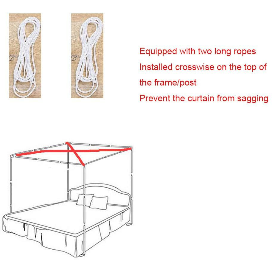 Pangzi Bohemian 4 Corner Post Bed Curtain Canopy Bed Curtain Drapes For Adults Girls (Queen, Red)