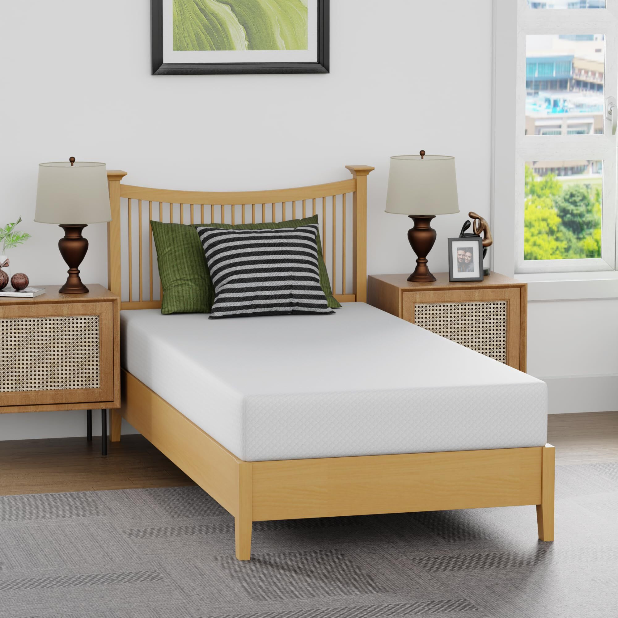 Fdw 8 Inch Twin Mattress Gel Memory Foam Mattress For Cool Sleep & Pressure Relief, Medium Firm Mattresses Certipur-Us Certified/Bed-In-A-Box/Pressure Relieving (8 In, Twin)