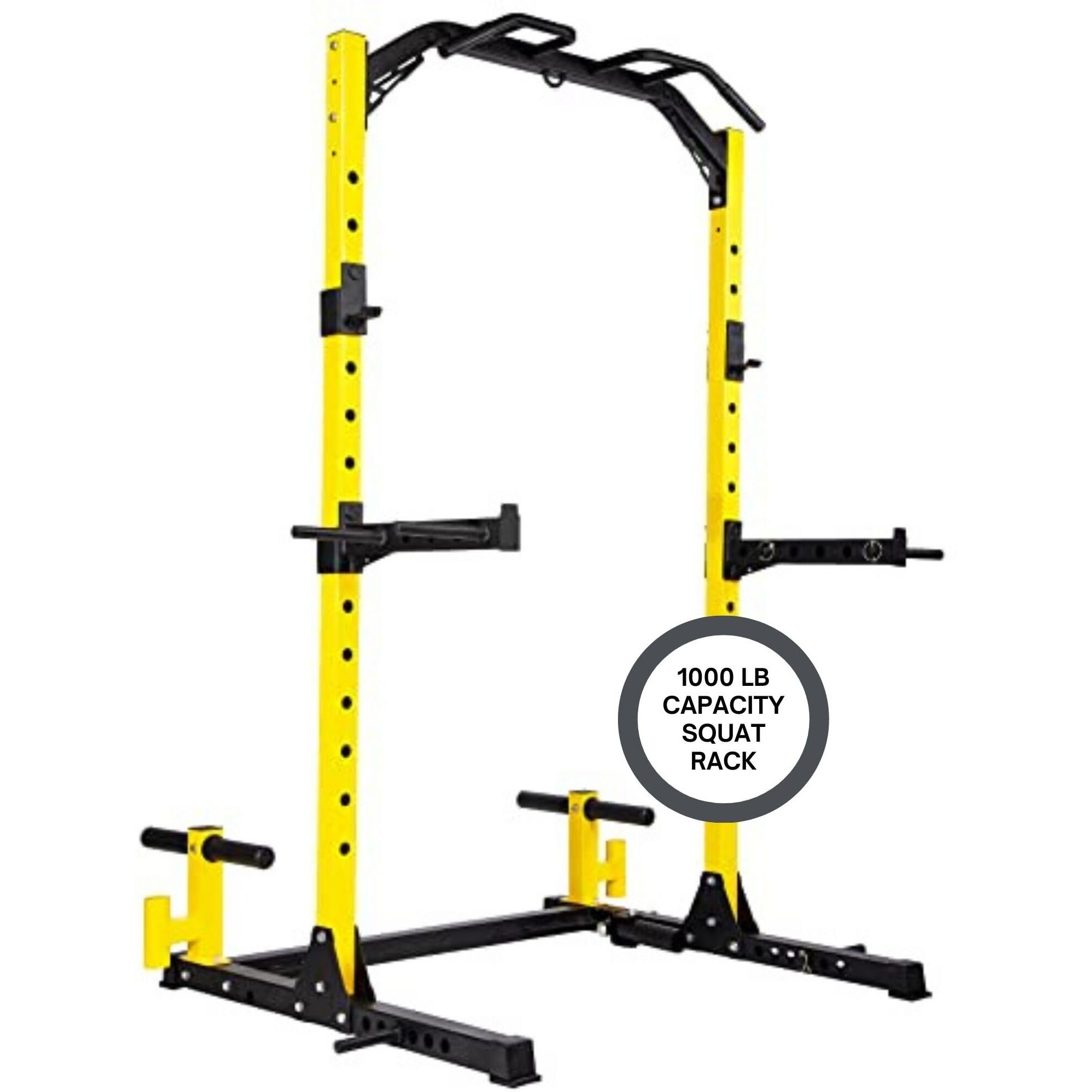 Hulkfit Multi-Functional Adjustable Pro Series Squat Rack For Home Gym Power Rack With Multi-Grip Pull Up Bar Strength Training Exercise Equipment Bench Press, Squats, And Deadlifts