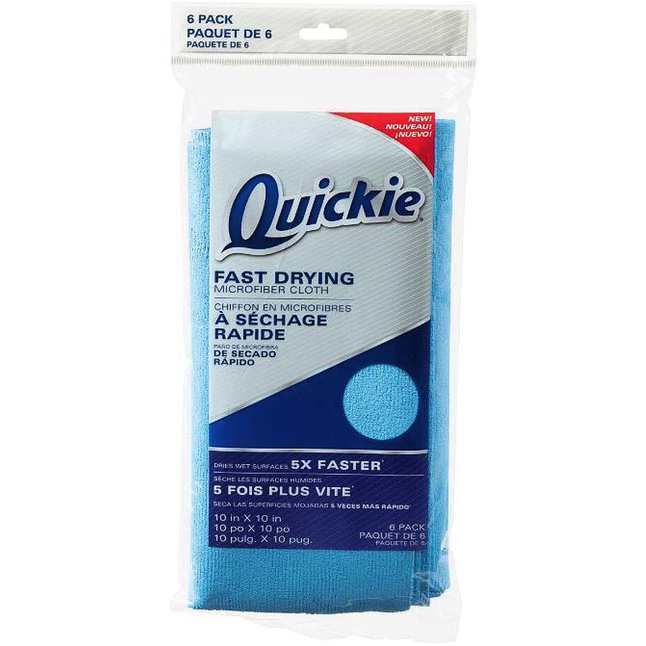 Quickie Absorbing/Fast Drying Microfiber Cleaning Cloth (6 Pack) (2052231), Blue