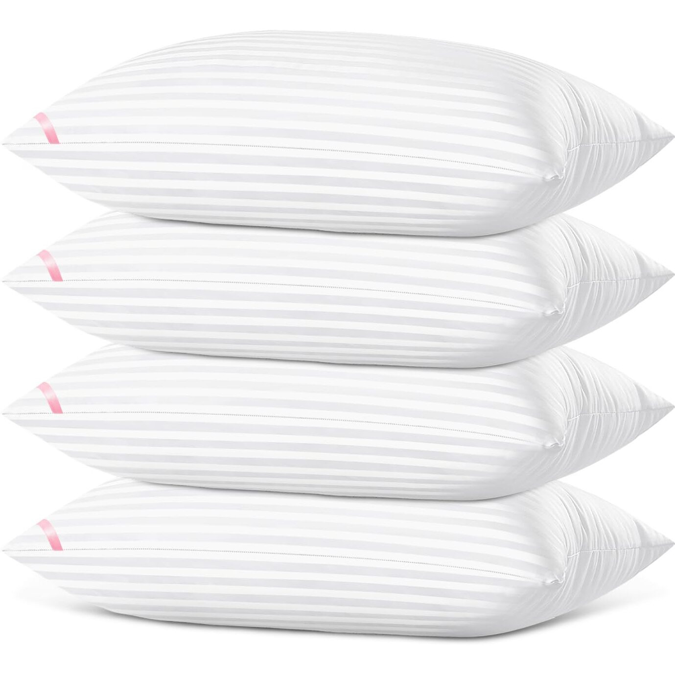 Eiue Bed Pillows For Sleeping 4 Pack Queen Size,Pillows For Side And Back Sleepers,Super Soft Down Alternative Microfiber Filled Pillows,20 X 30 Inches
