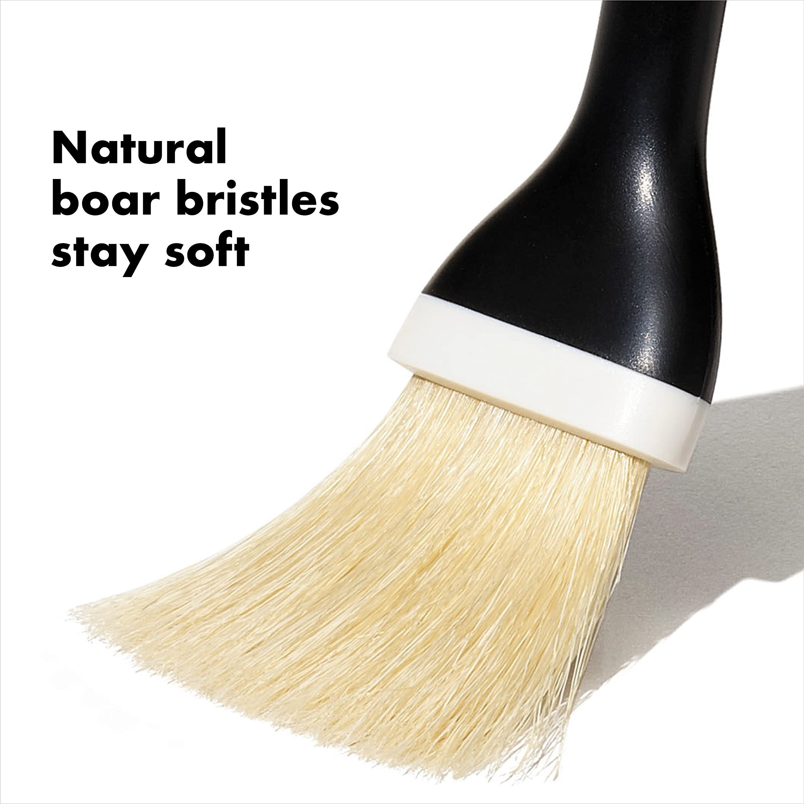 Oxo Good Grips Natural Pastry Brush | Natural Boar Bristles | Non-Slip Grip | Dishwasher Safe | Ideal For Butter, Oil, And Baking