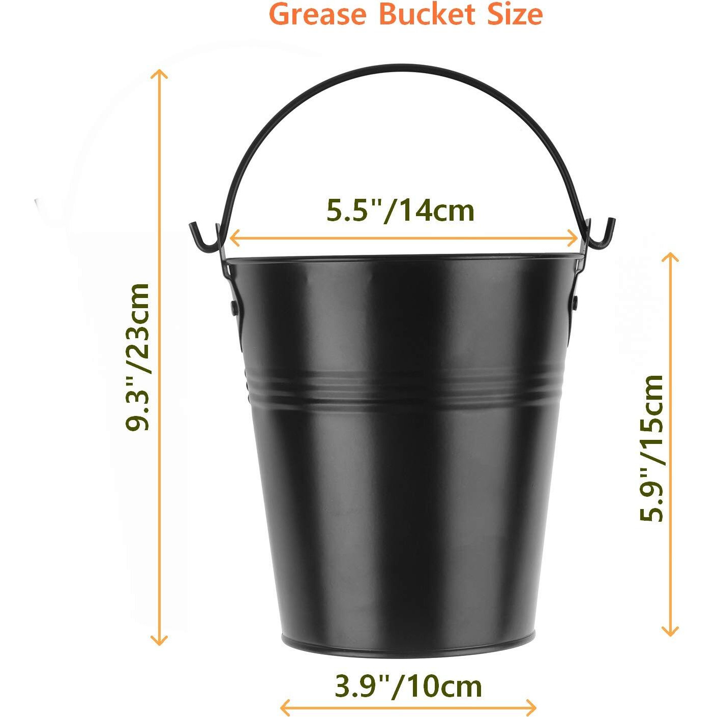 Drip Grease Bucket And 12-Pack Liners For Traeger 20/22/34 Series, Pit Boss Etc Pellet Grill Smoker (Black 12)