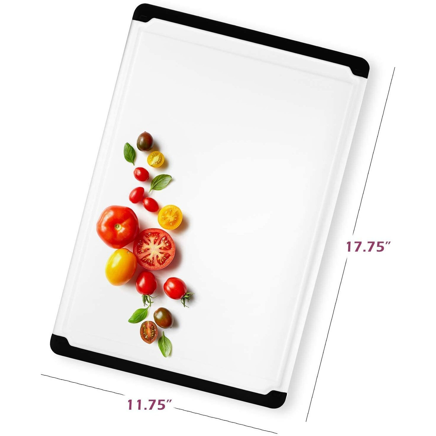 Plastic Cutting Boards For Kitchen - Large 18 X 12 Inch Rubber Cutting Board With Juice Grooves, Non-Slip, Dishwasher Safe Cutting Boards - Thick, Durable Carving And Cutting Board For Meat - Belwares