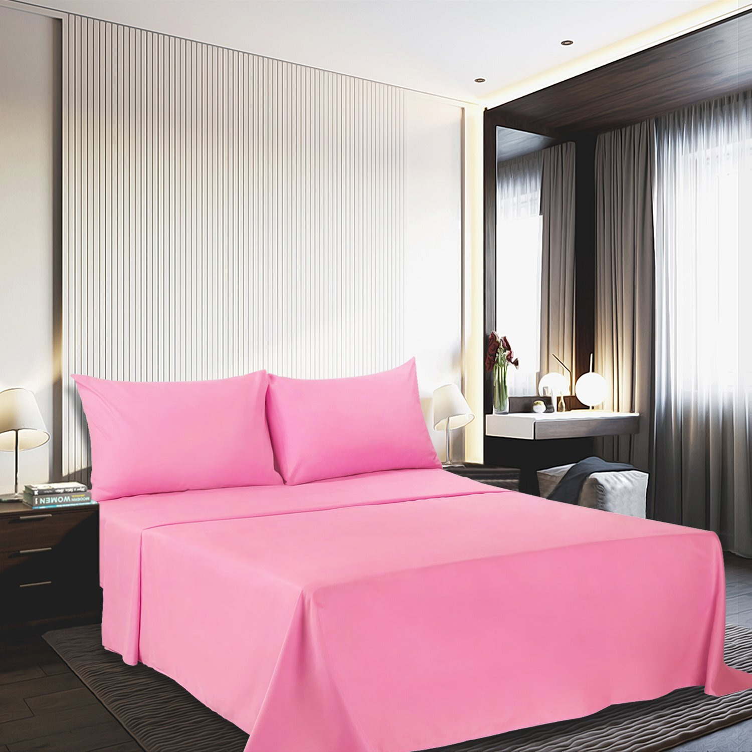 Best Season 3 Piece Bed Sheet Set (Twin,Peach Pink) 1 Flat Sheet,1 Fitted Sheet And 1 Pillow Cases,100% Brushed Microfiber 1800 Luxury Bedding,Deep Pockets,Extra Soft & Fade Resistant