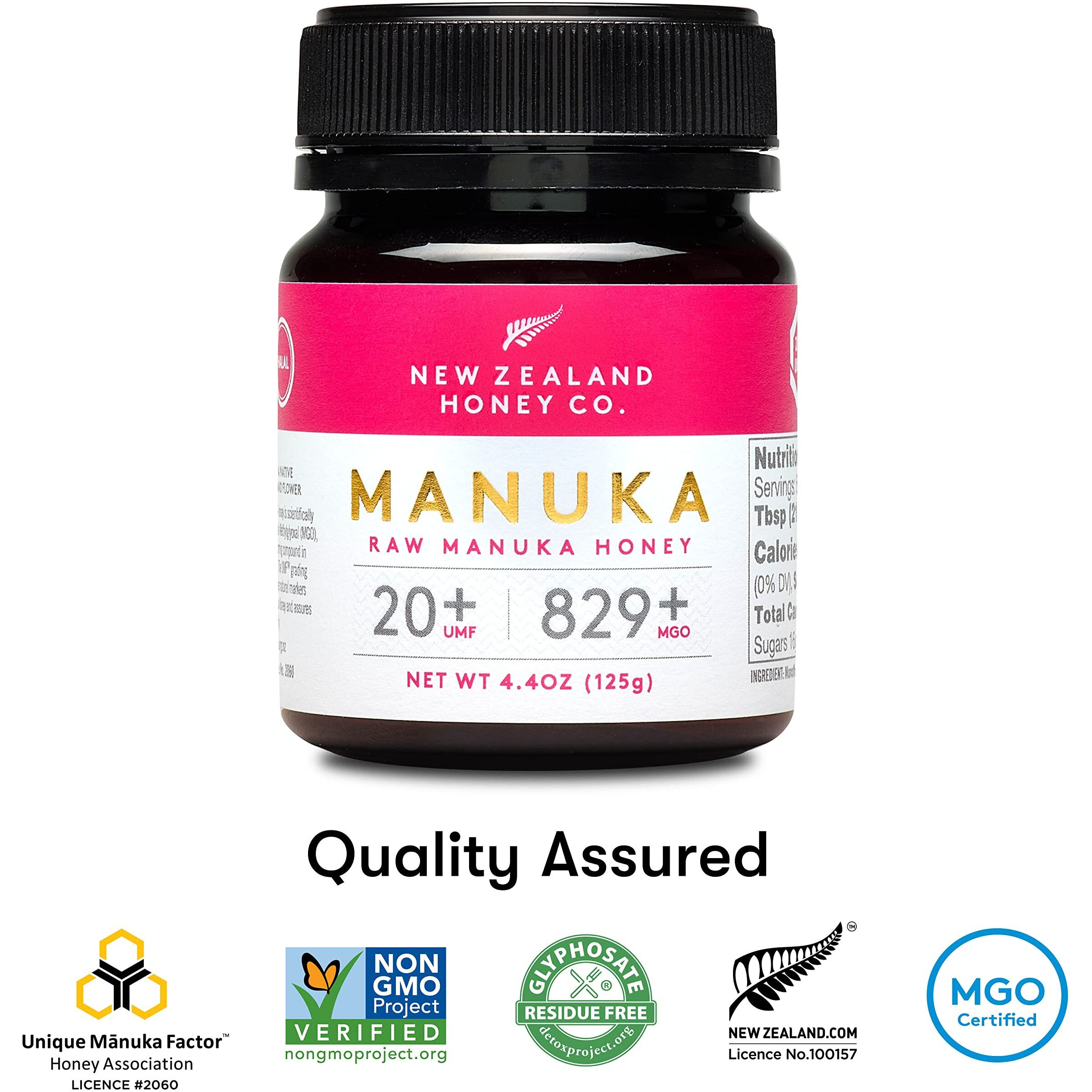 New Zealand Honey Co. Raw Manuka Honey Umf 20+ | Mgo 829+, Umf Certified / 4.4Oz