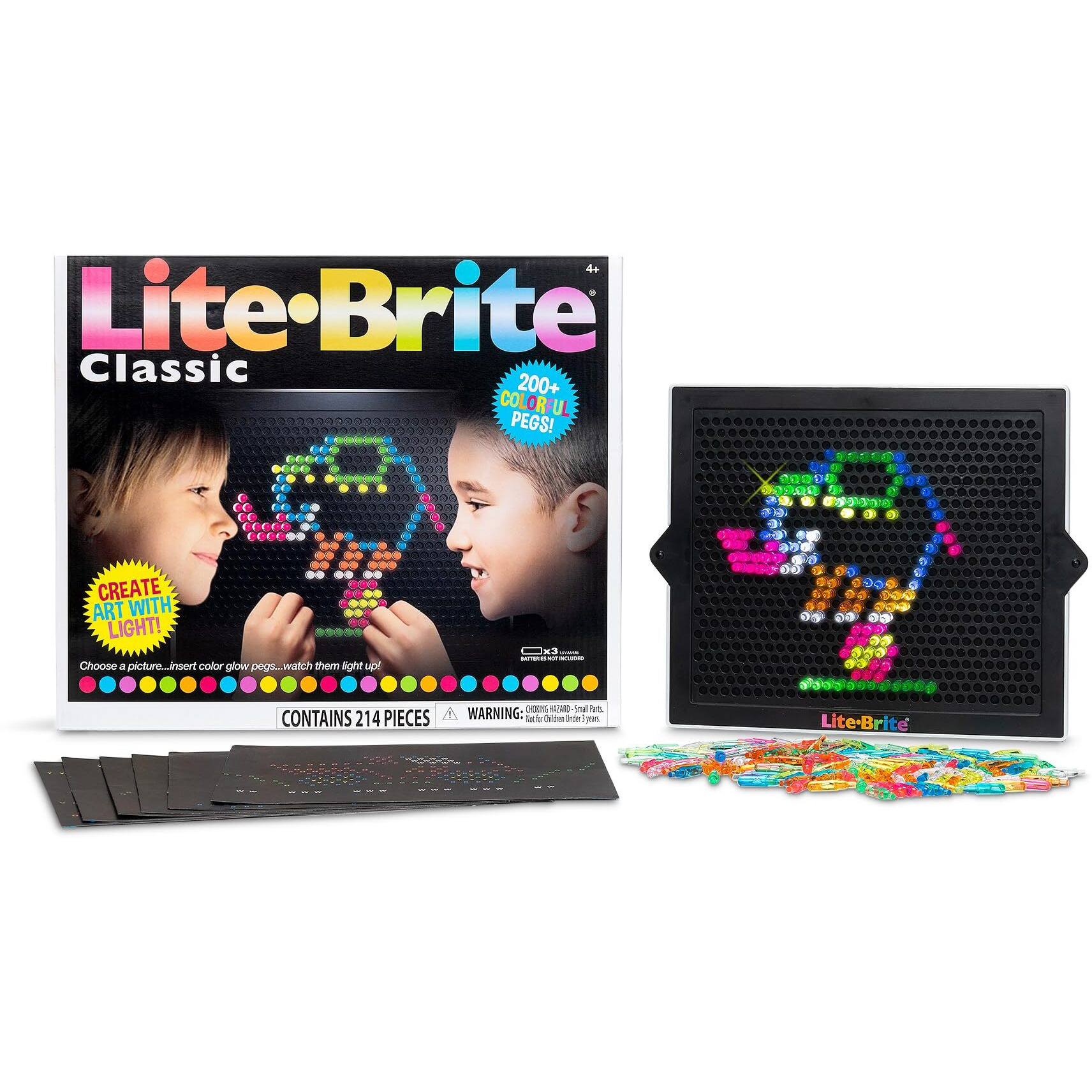 Lite Brite Classic, Favorite Retro Toy - Create Art With Light, Stem, Educational Learning, Holiday, Birthday, Gift, Boys, Kid, Toddler, Girls Age 4+