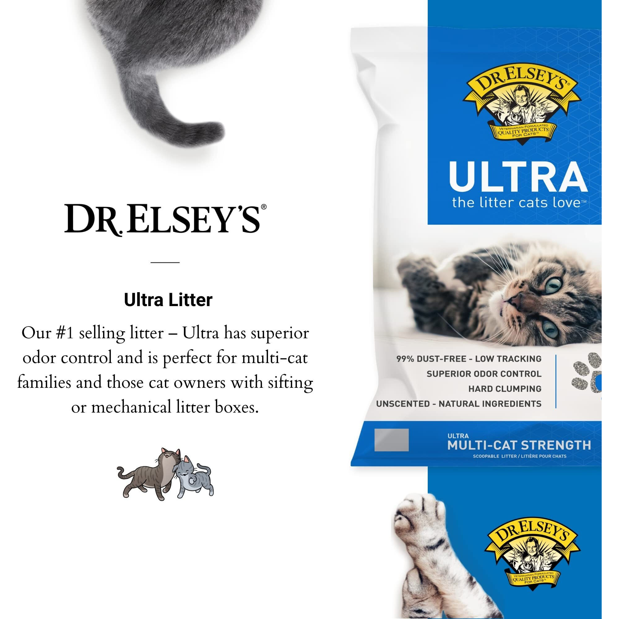 Dr. Elsey 's Ultra Unscented Clumping Clay Cat Litter 40 Lb. Bag
