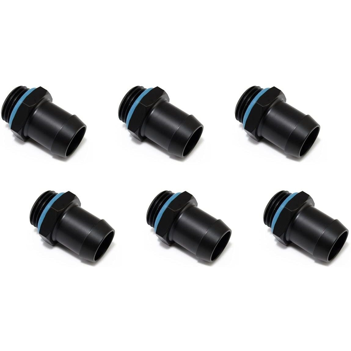 Xspc G1/4"" To 1/2"" Barb Fitting For Soft Tubing, Matte Black, 6-Pack